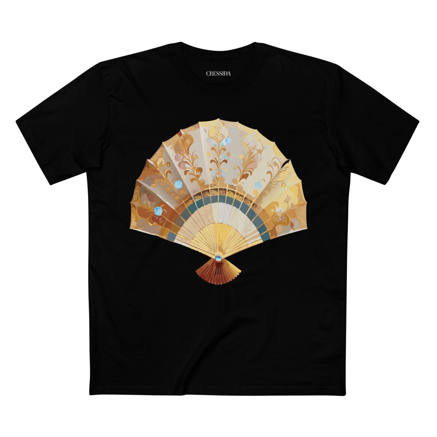 Antique Fan Graphic Design T-Shirt Unisex 100 Cotton Floral Carnival Artwork Tee 21