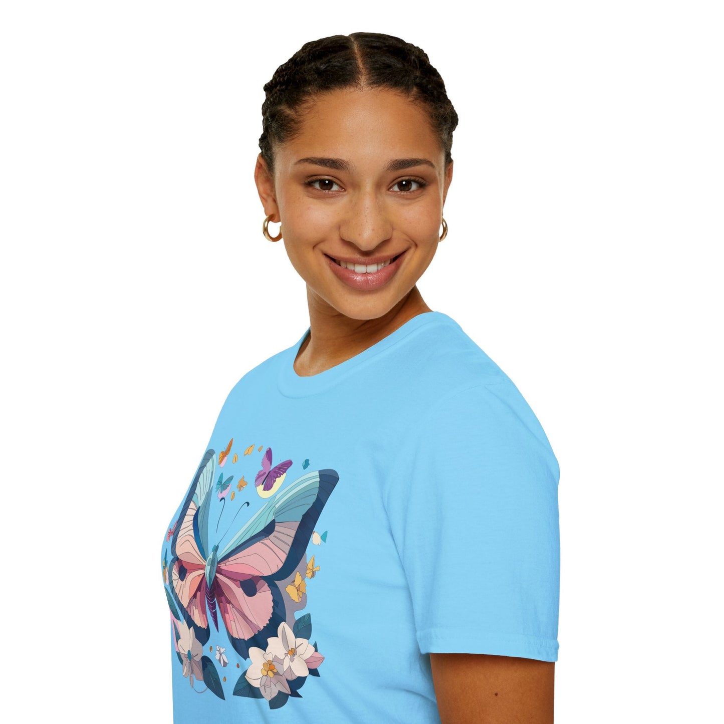 Butterfly Shirt Unisex T Shirt Softstyle Gildan 64000 Ring Spun Cotton Monarch Design