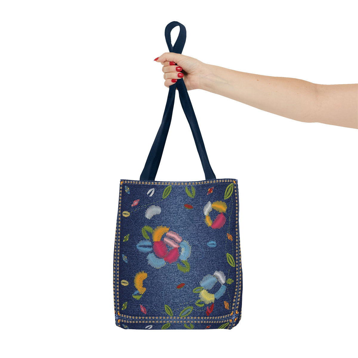 Denim Fabric Imitation Print Unisex Canvas Bag Poly Spun 3 Sizes Tote Bag 158
