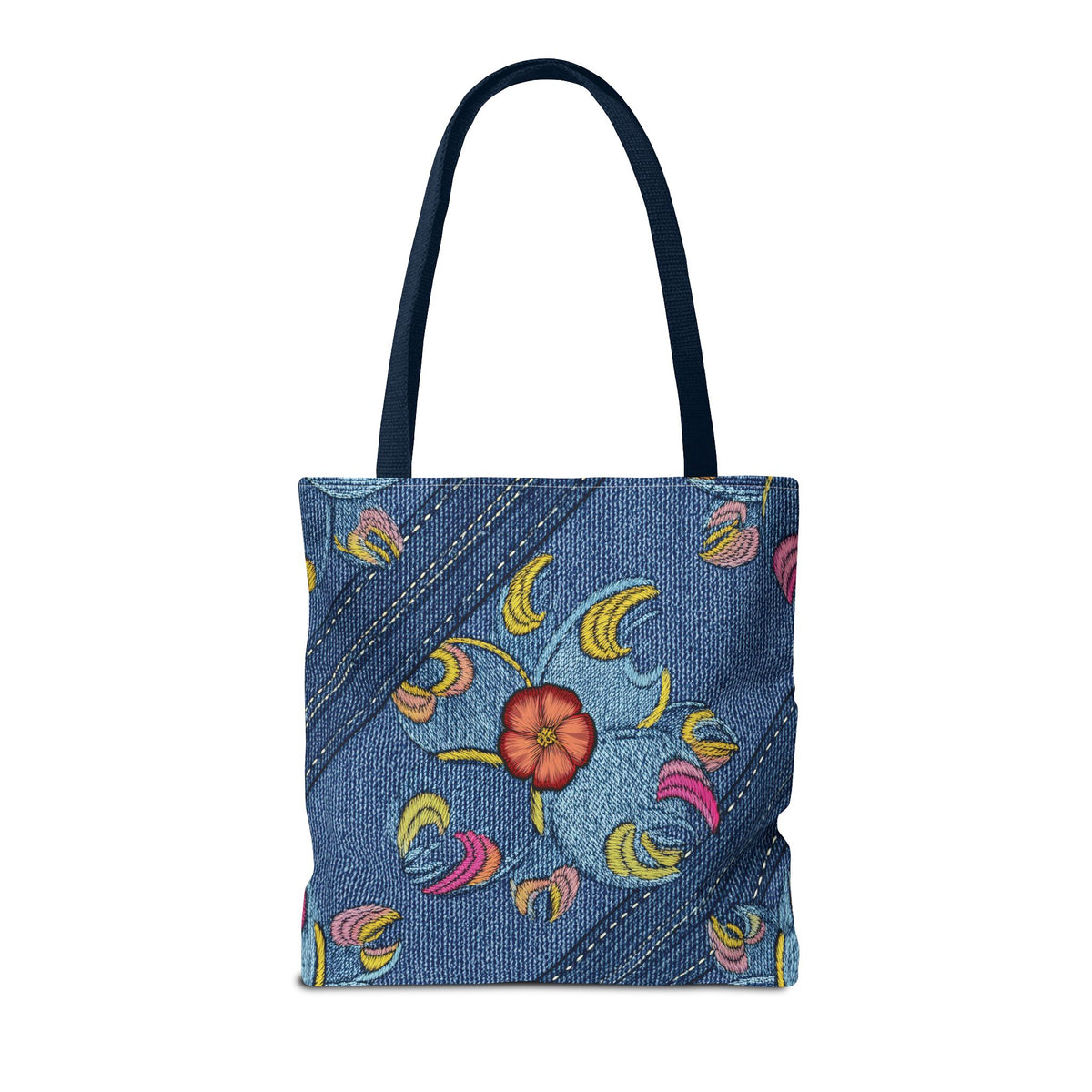 Denim Fabric Imitation Print Unisex Canvas Bag Poly Spun 3 Sizes Tote Bag 159-3
