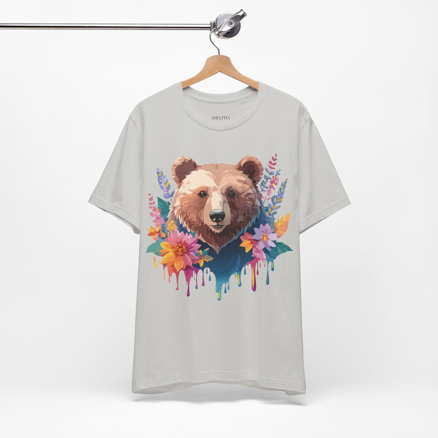 Bear Graphic Unisex 100 Cotton Short Sleeve Art Design Vintage T-Shirt 5