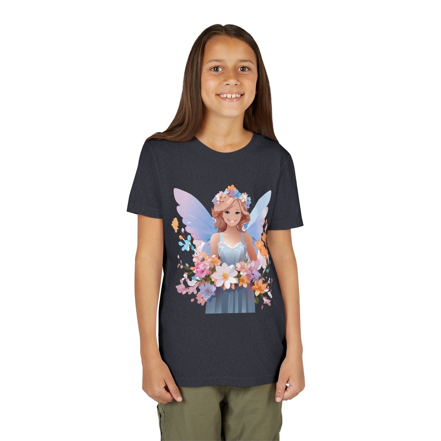 Enchanting Fairy Floral Youth Short Sleeve Tee - Perfect for Spring Celebrations (9-14)