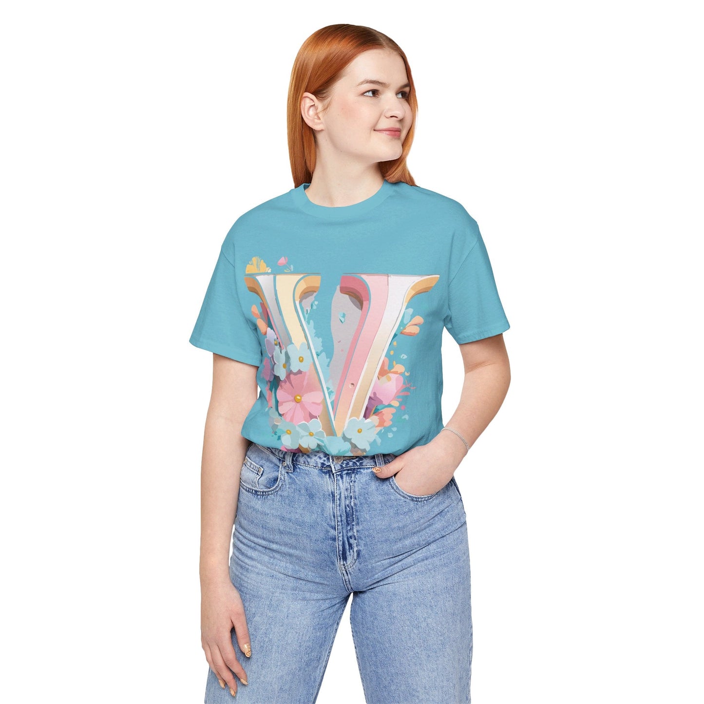 Adelpha Letter V Shirt Graphic Tee Unisex Jersey Short Sleeve Vintage Inspired Design
