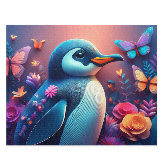 Puzzles-60 Kids Penguin Puzzle 500-Piece | Floral Penguin Puzzle 500-Piece, Animals Kids Puzzles Size: 16" x 20",  Ages 9+