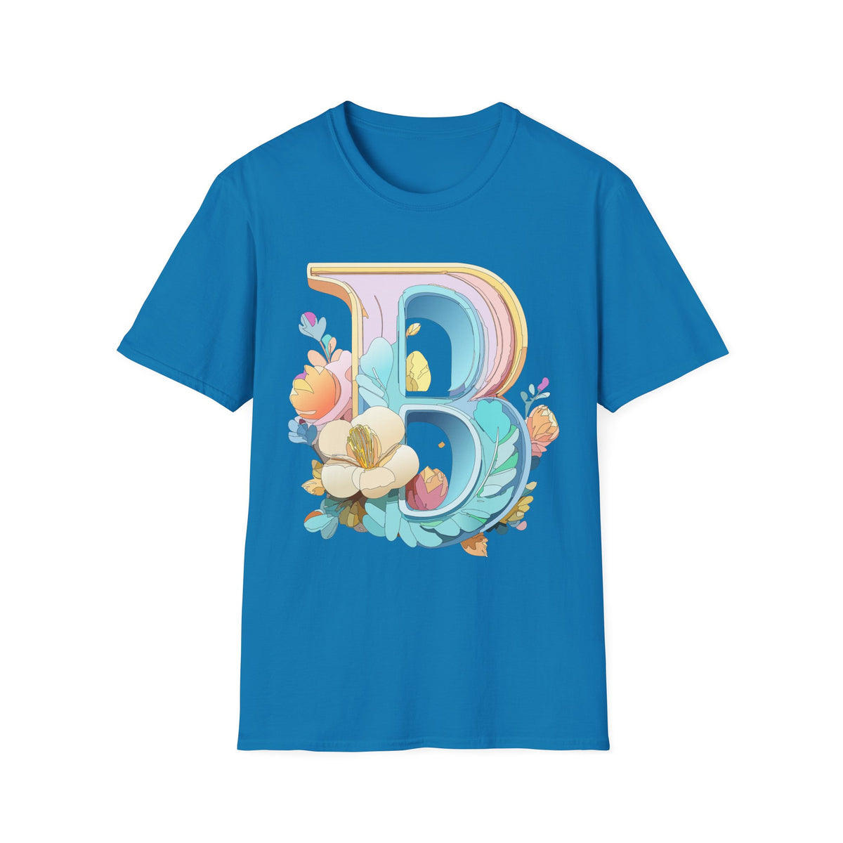 Floral Letter B T-Shirt | Botanical Monogram Tee