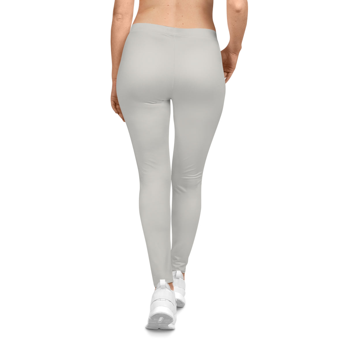 Dust Grey Color Women's Poly-Span Casual Leggings Print Everyday Activewear Pants