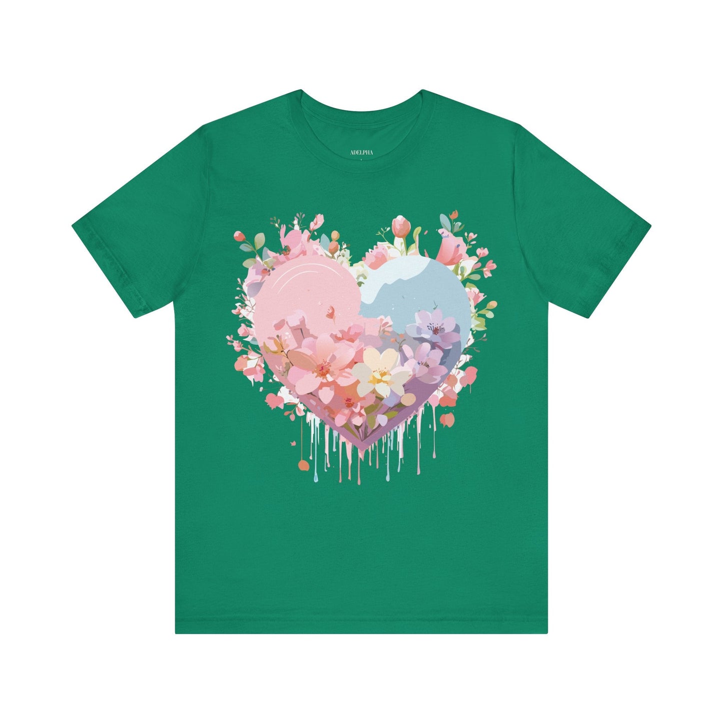 Valentine Day Graphic Unisex 100 Cotton Vintage Artwork with Love and Flower Design Tee 30