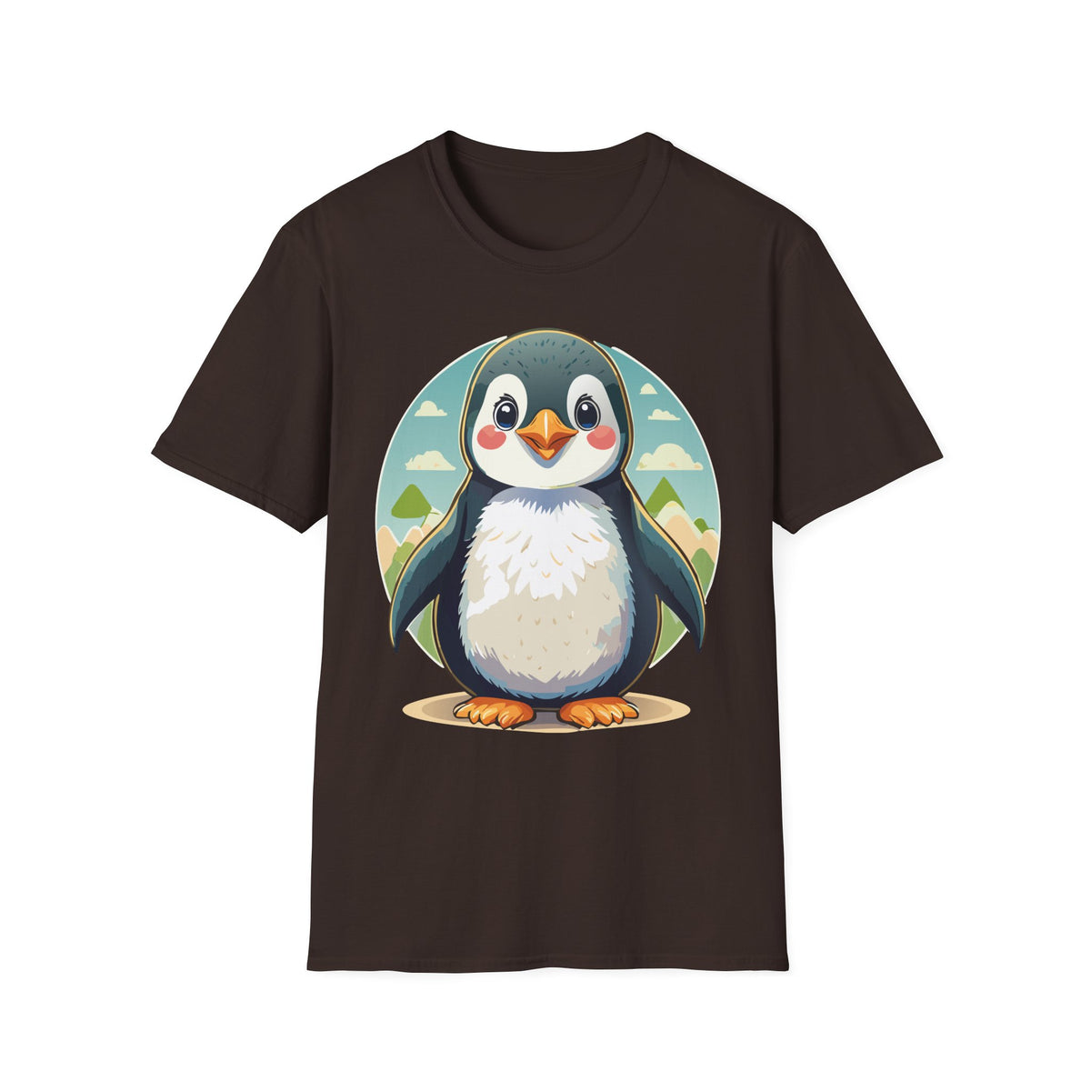 Cute Cartoon Penguin T-Shirt | Cute Penguin Illustration Tee, Winter Animal Shirt