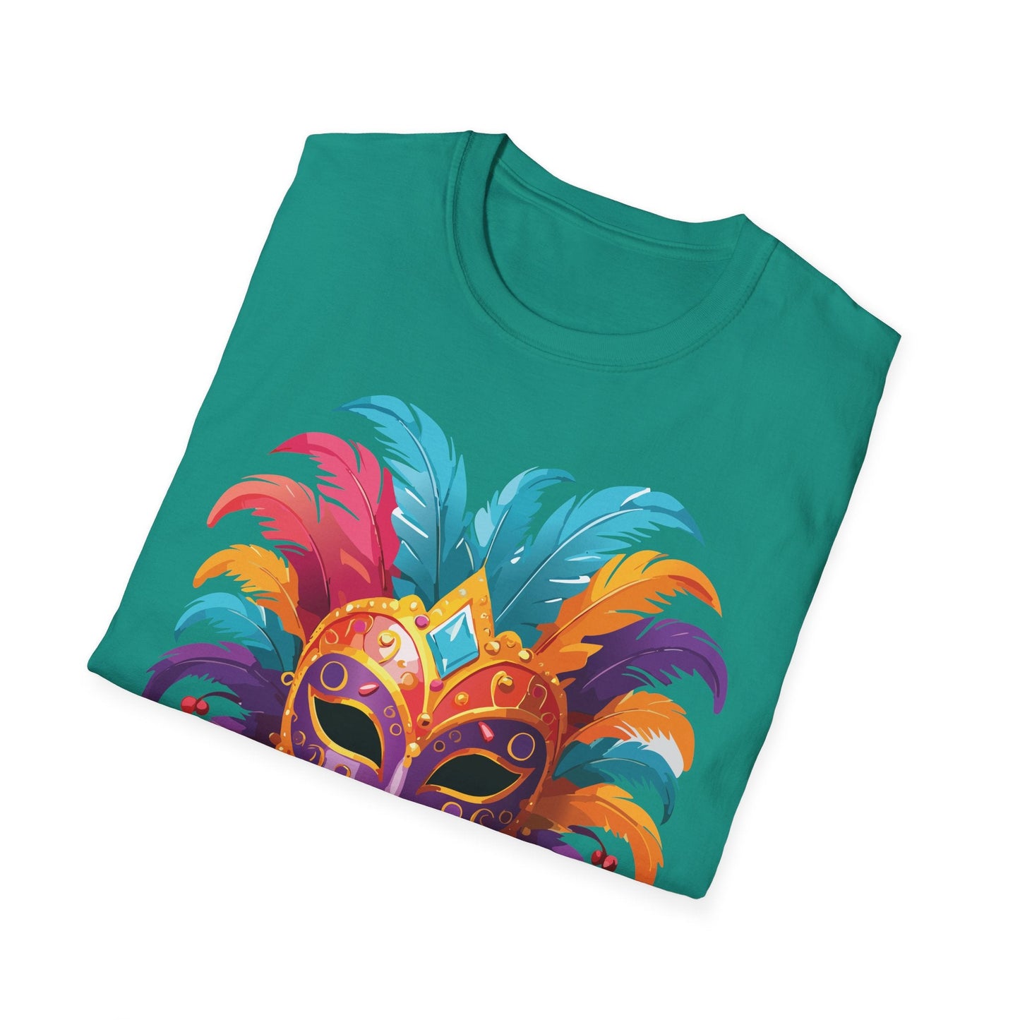 Unisex Gildan Softstyle Mask Tee Shirt With Art Design Casual Everyday Wear Masquerade Tee