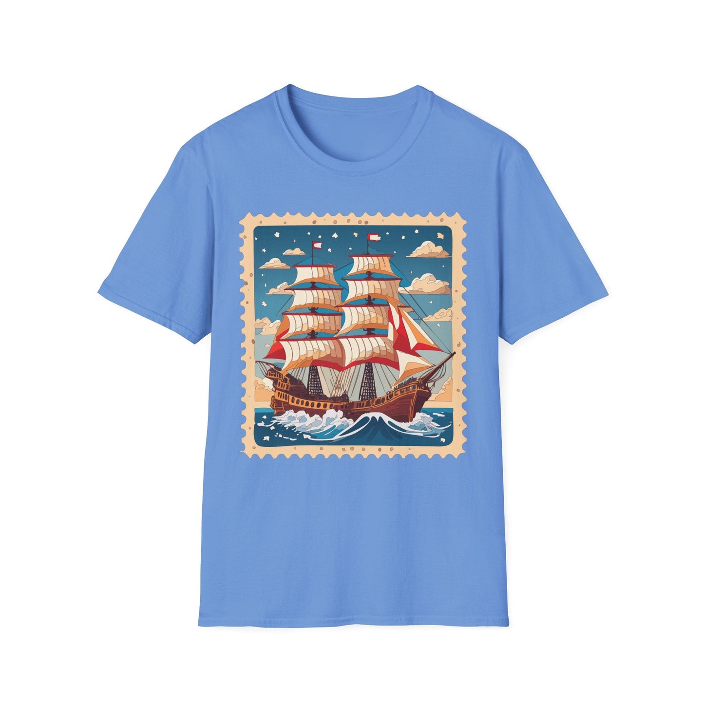 Ship T Shirt Unisex Frigate Vessel Tee Gildan Softstyle 64000 100 Percent Ring Spun Cotton