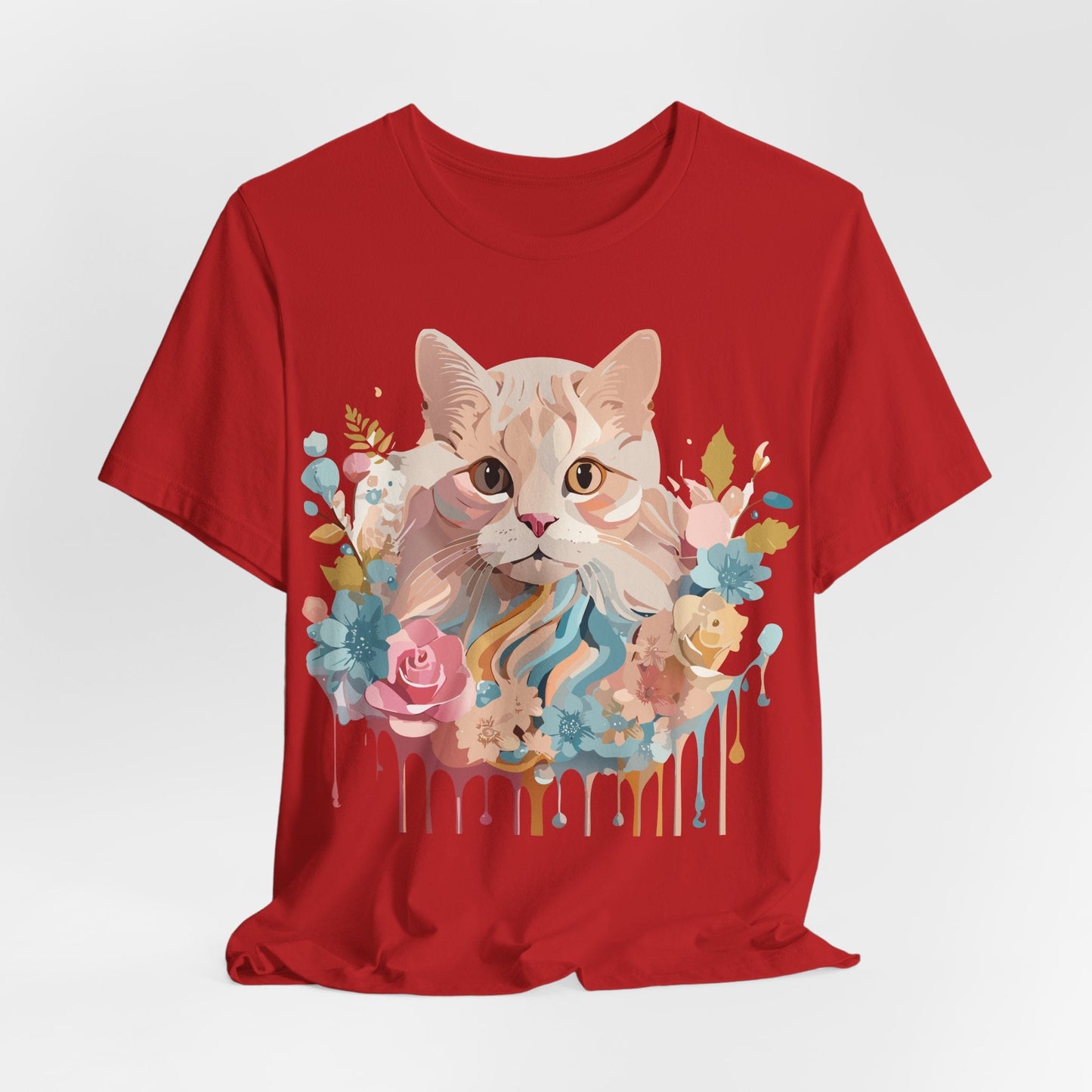 Cat Graphic Tee Unisex Short Sleeve Shirt With Adelpha Vintage Artwork