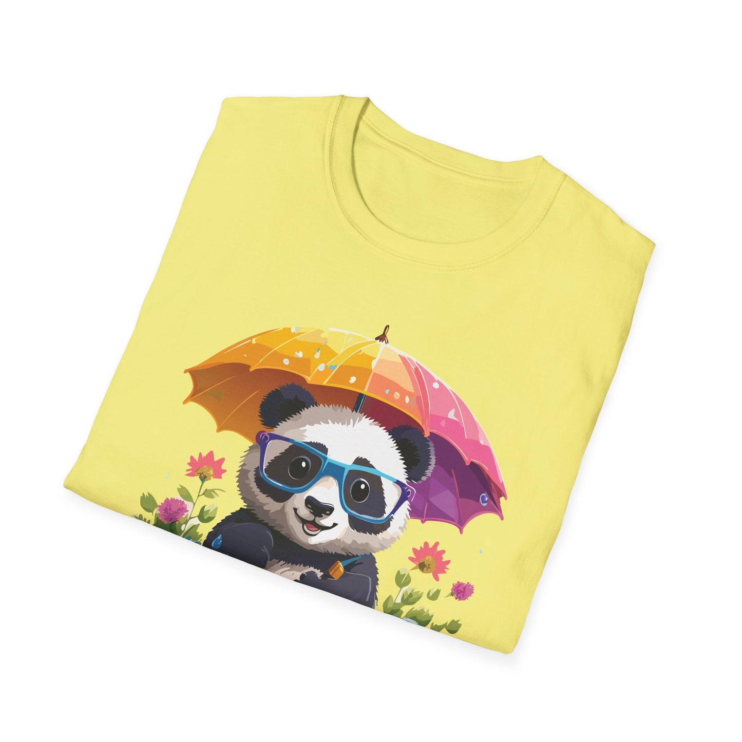 Unisex Panda Shirt Softstyle Tee 100 Percent Ring Spun Cotton Comfortable Animal Tee