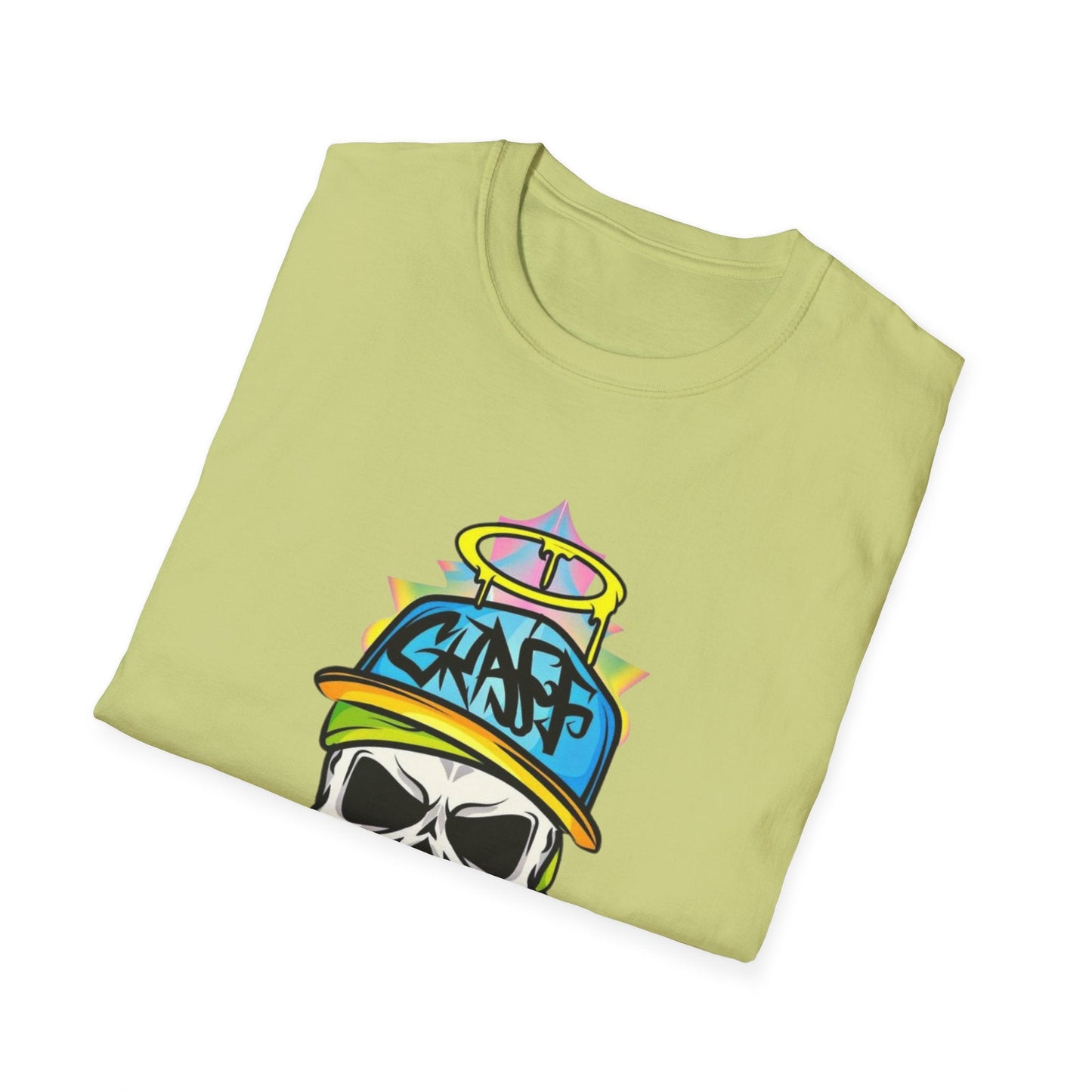 Unisex Skull Graphic Tee Shirt With Skeleton Design Softstyle 64000 100 Percent Ring Spun Cotton