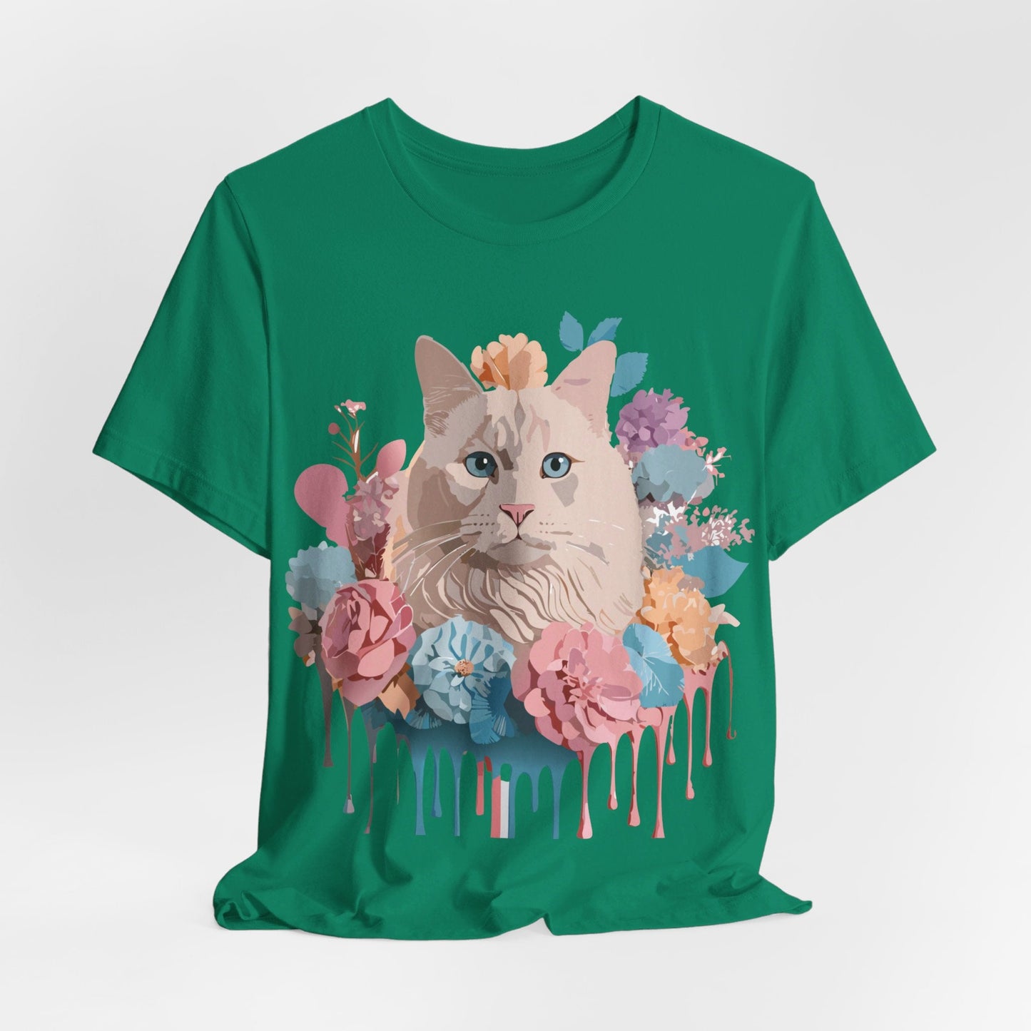 Cat Graphic Tee Unisex Short Sleeve Shirt By Adelpha Vintage Art Design