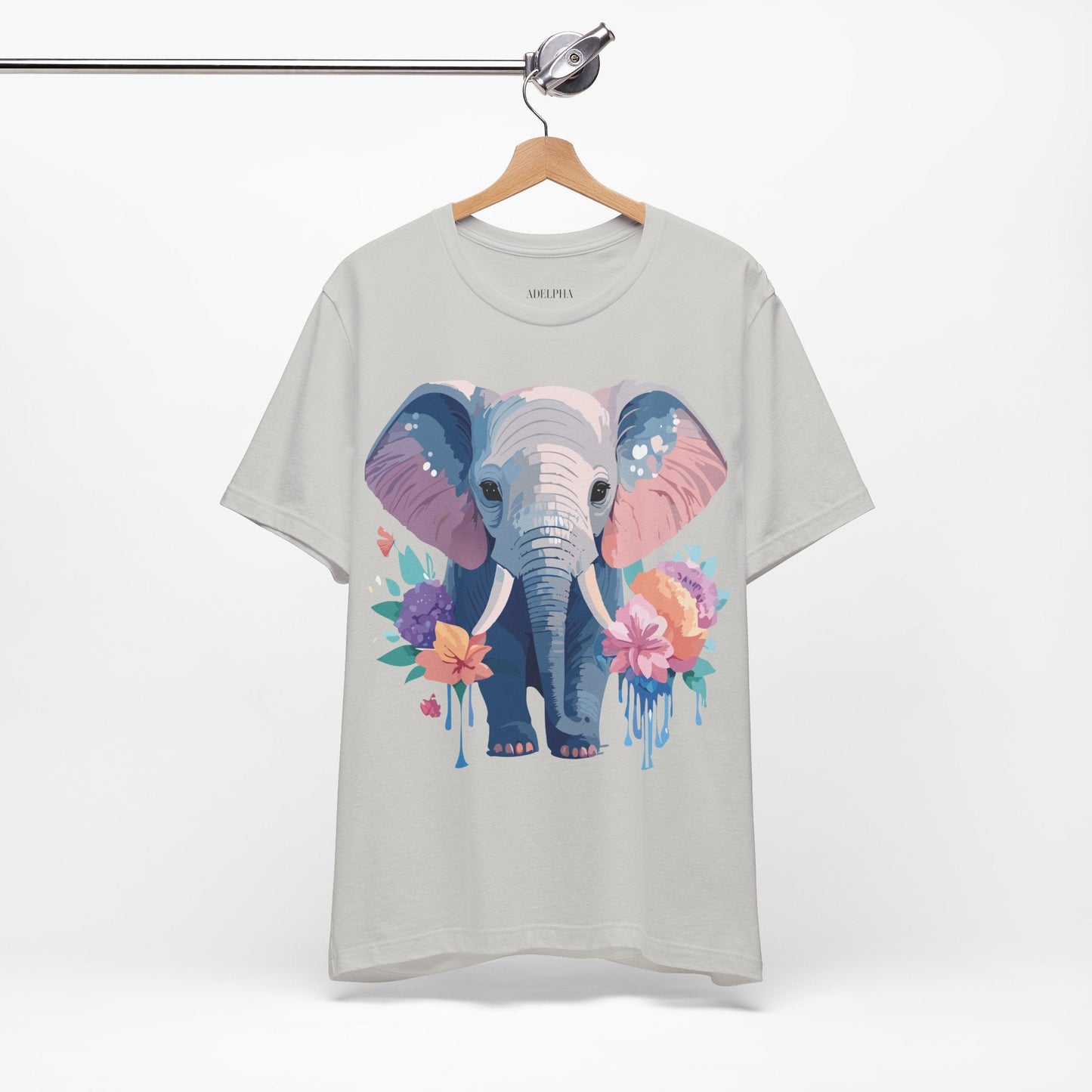 Elephant Graphic T Shirt Unisex Vintage Art Design Tee by Adelpha Short Sleeve Premium