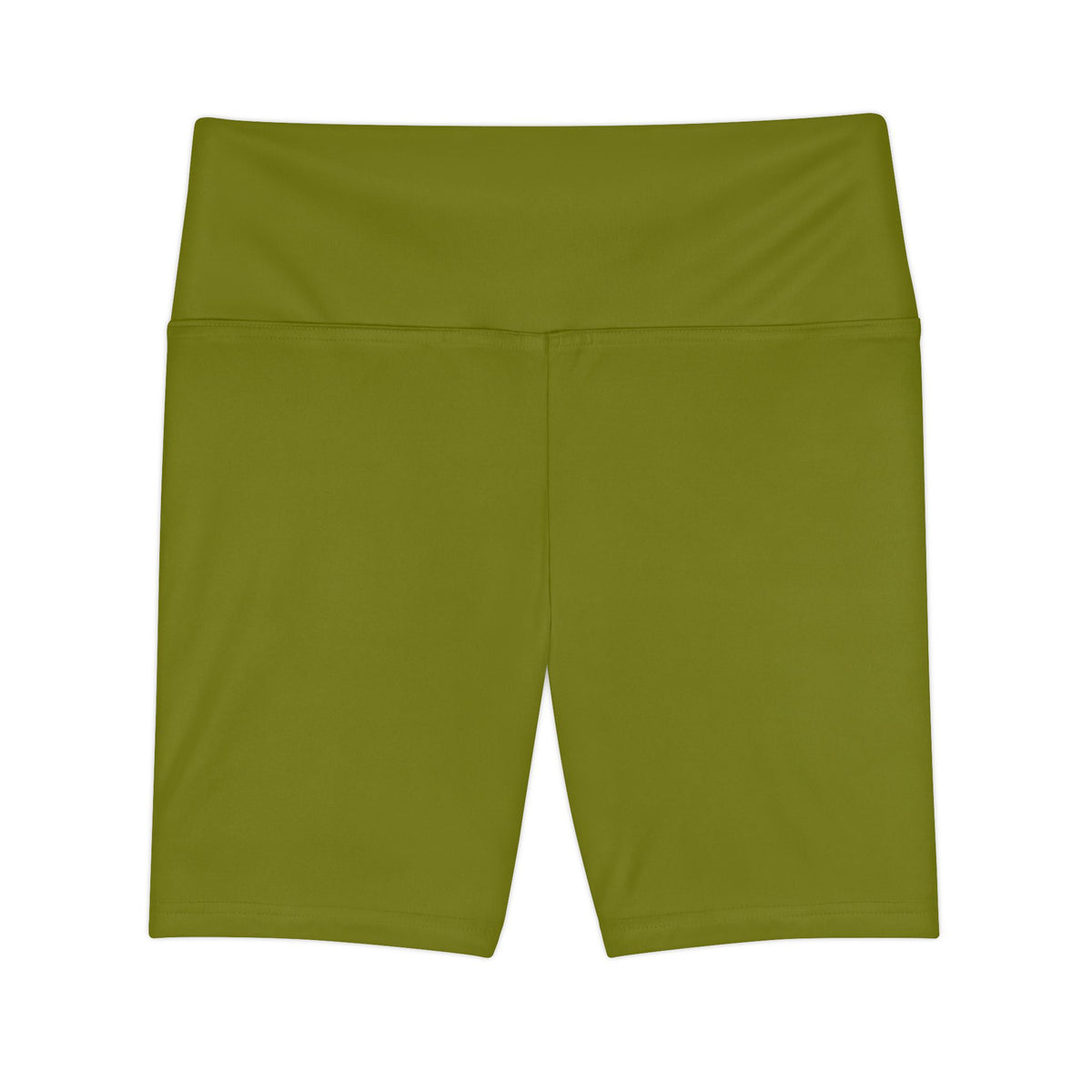Olive Green Women’s Workout Shorts – High-Waist Biker Athletic Shorts