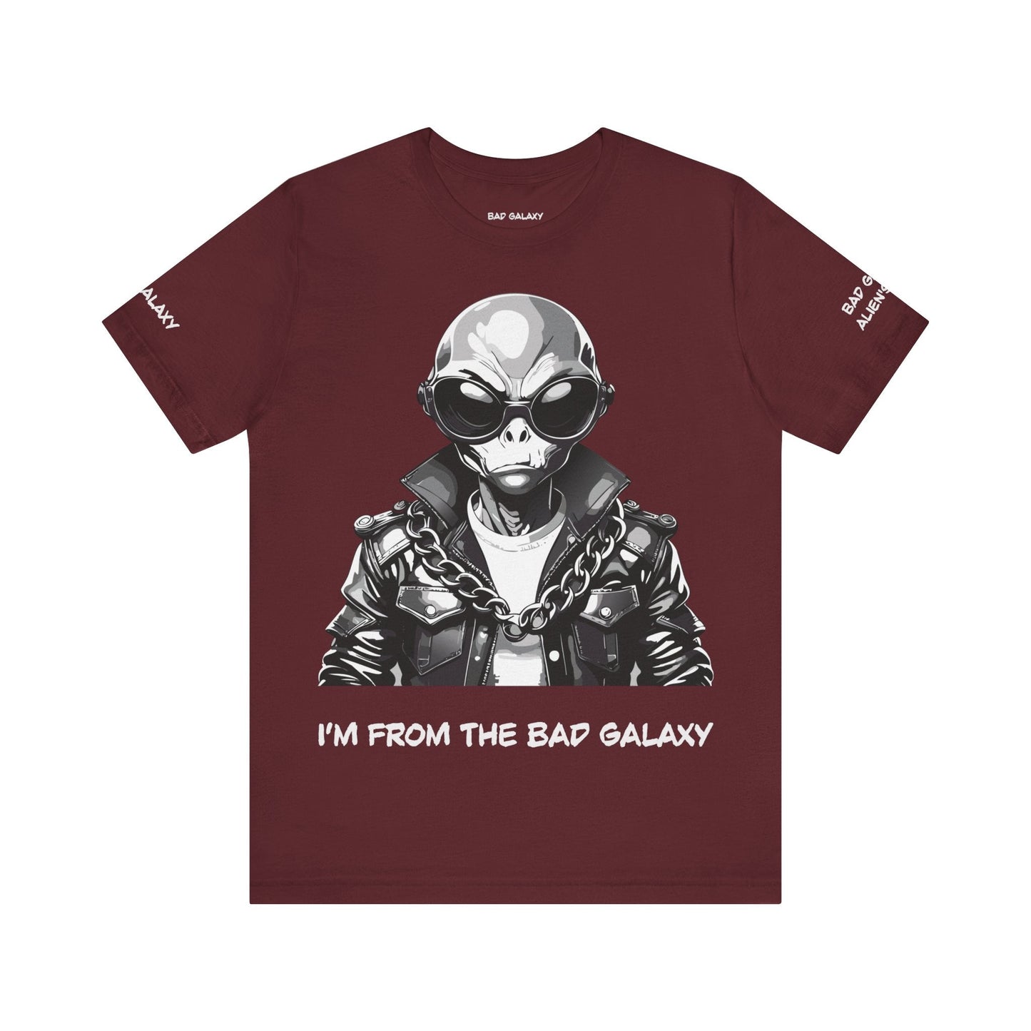 Tee Shirt With Alien From Bad Galaxy 100 Percent Cotton Made To Order Eco Friendly Inks Tee