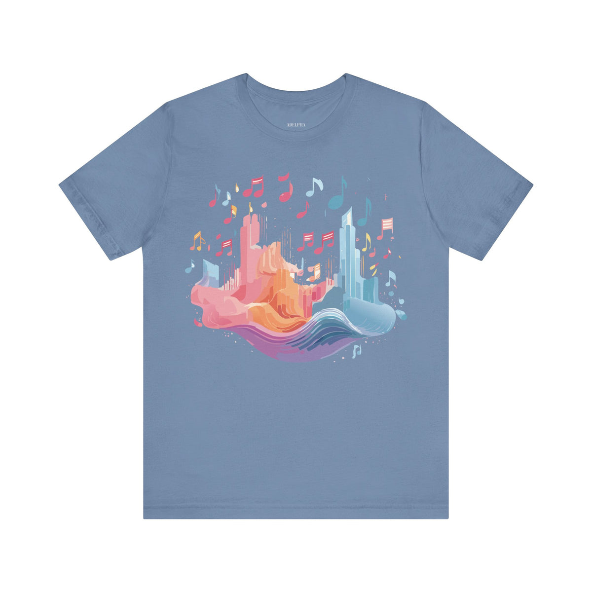 Music Graphic Unisex Cotton Bella+Canvas Tee with Art Design m91