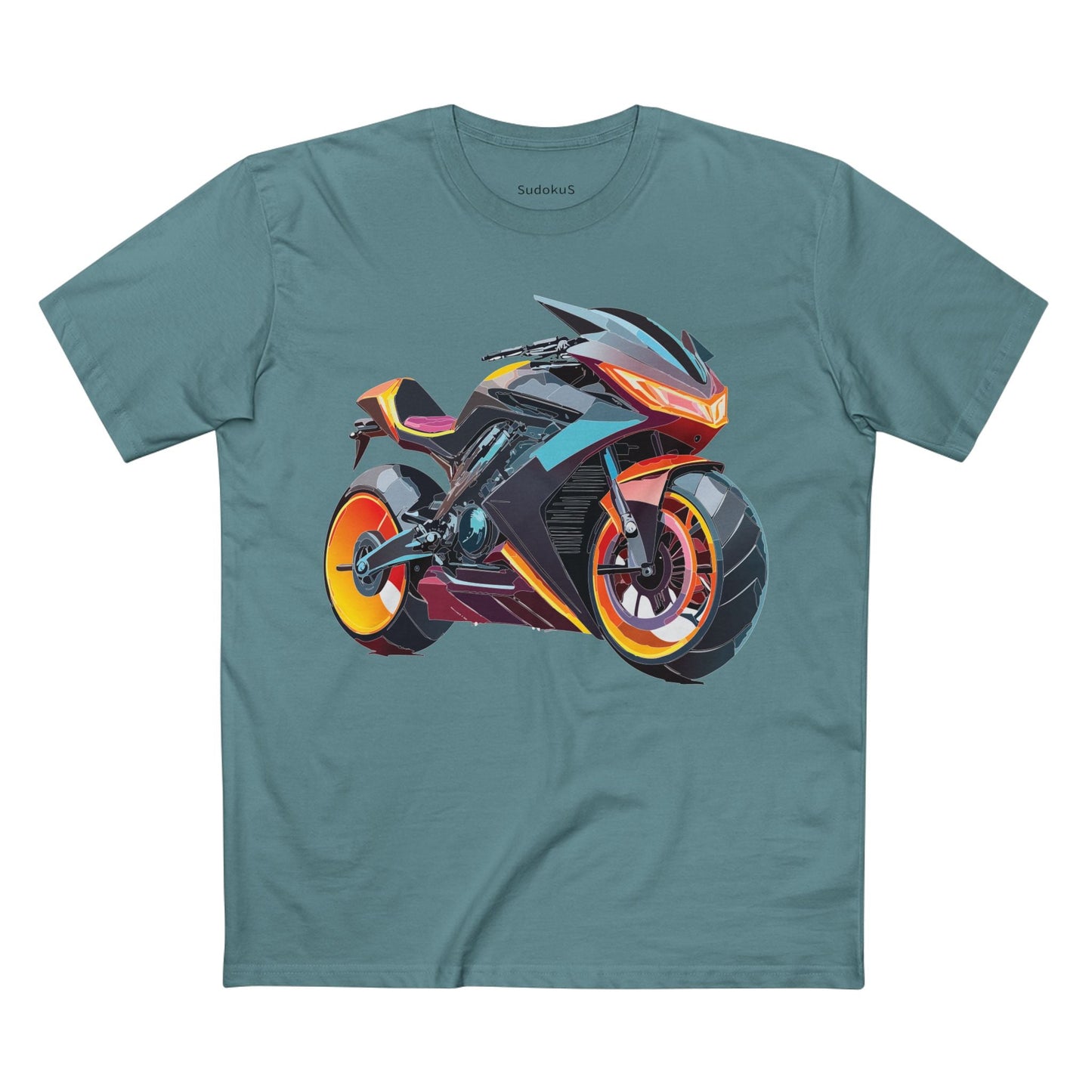 Moto Bike Graphic Unisex 100 Cotton Staple Tee 17