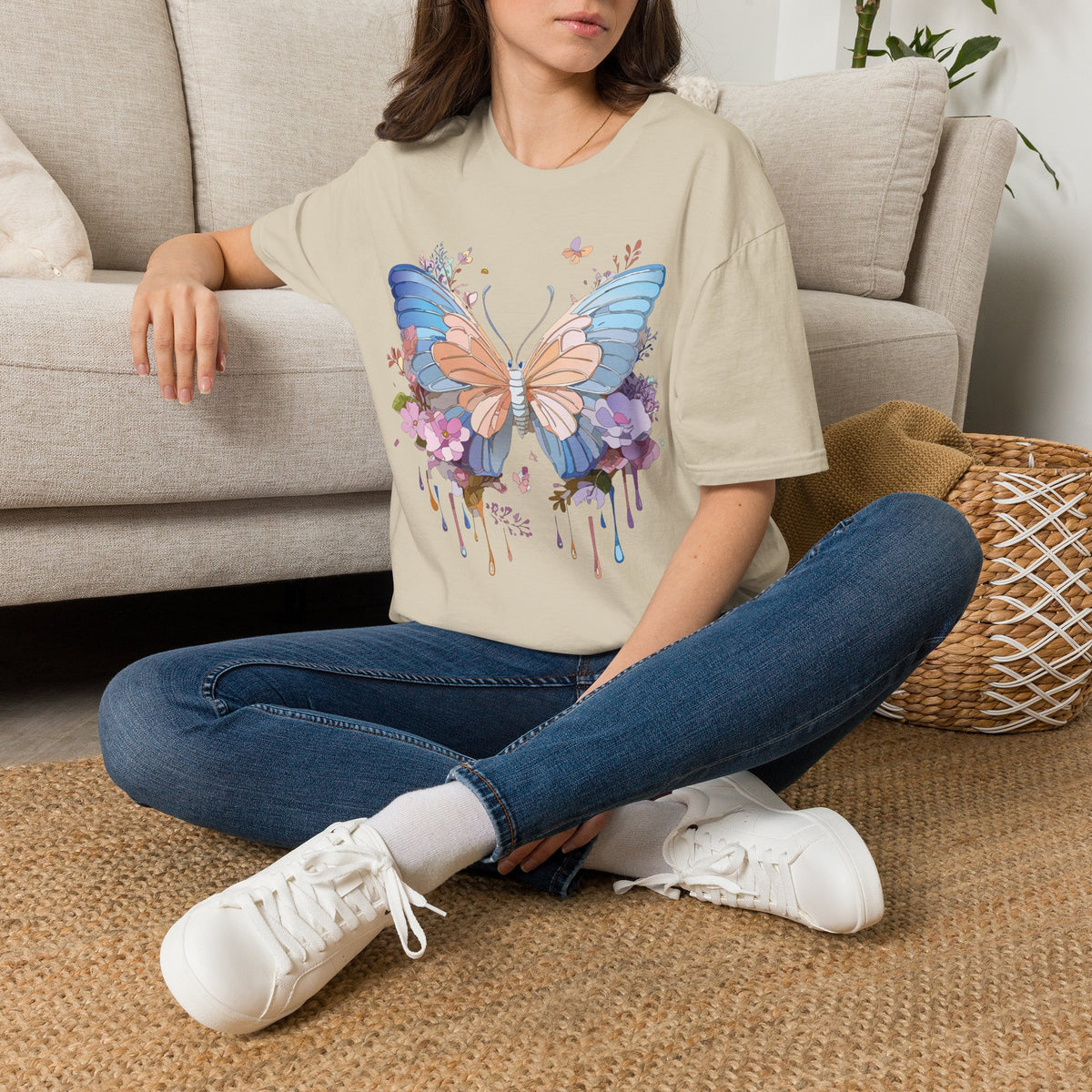 Butterfly Watercolor Tee — Pastel Floral Wings Graphic Tee Unisex 100 Cotton Gildan T-Shirt