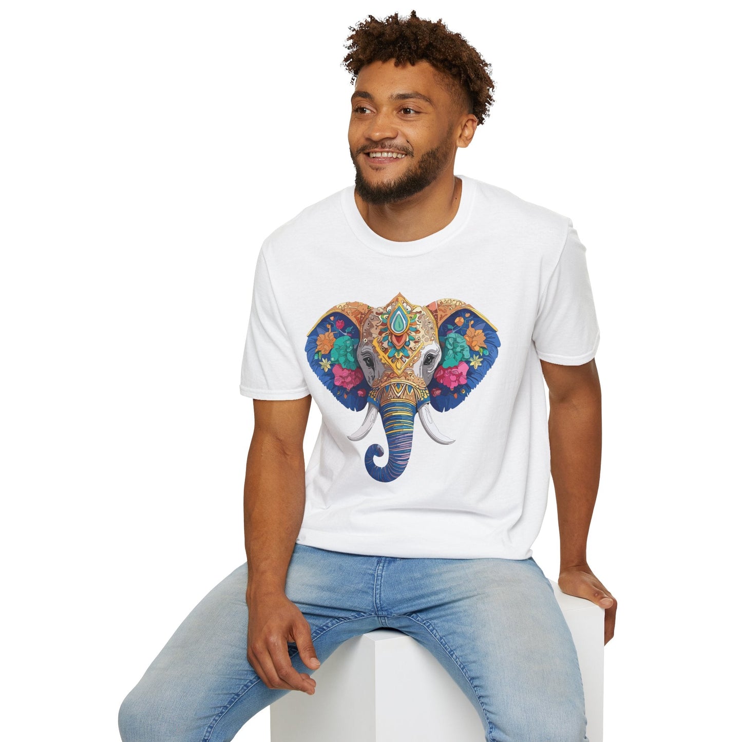 Elephant T Shirt Unisex Gildan Softstyle 64000 100 Percent Cotton Graphic Animal Tee