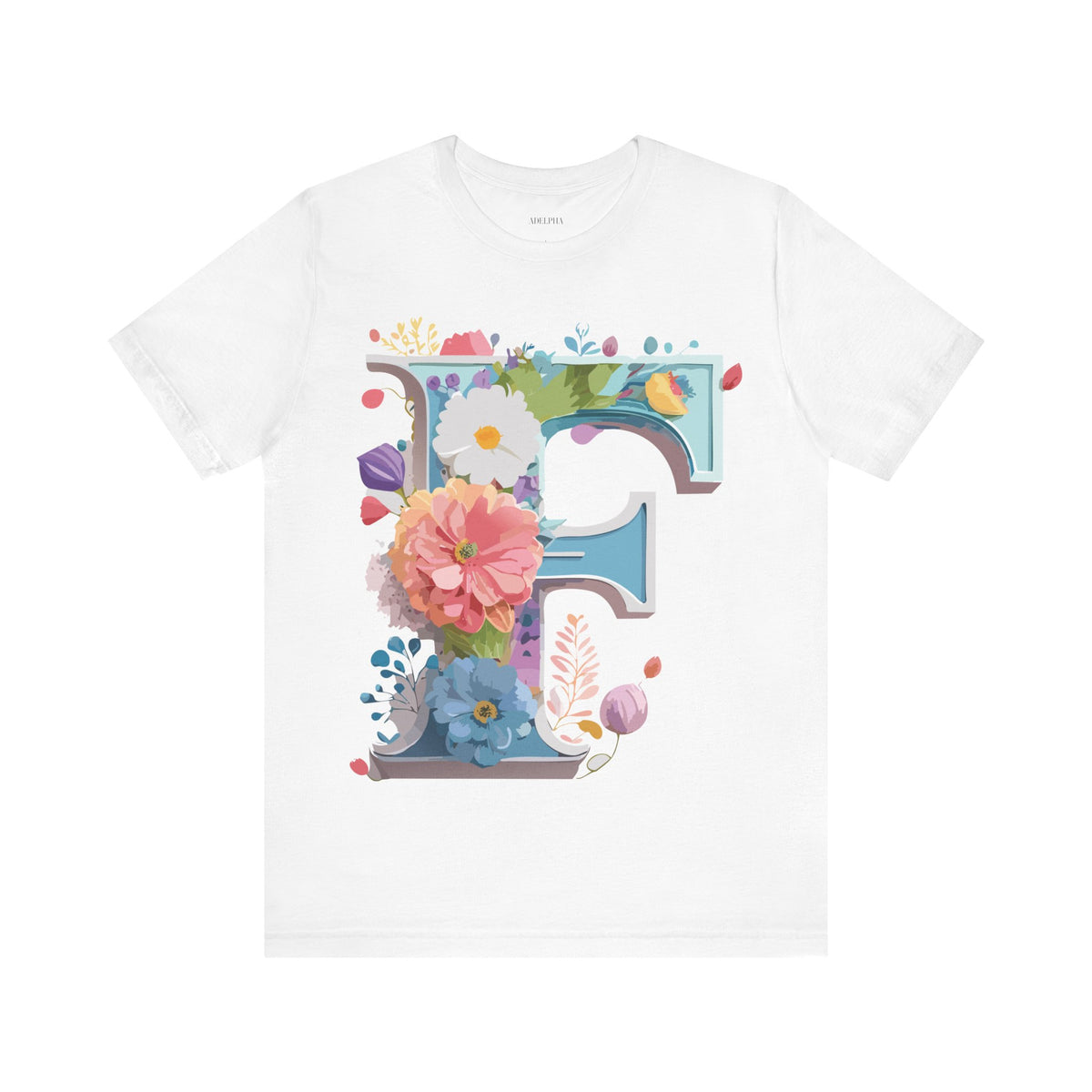Letter F Graphic Unisex Cotton Bella+Canvas Tee with Art Letter Design