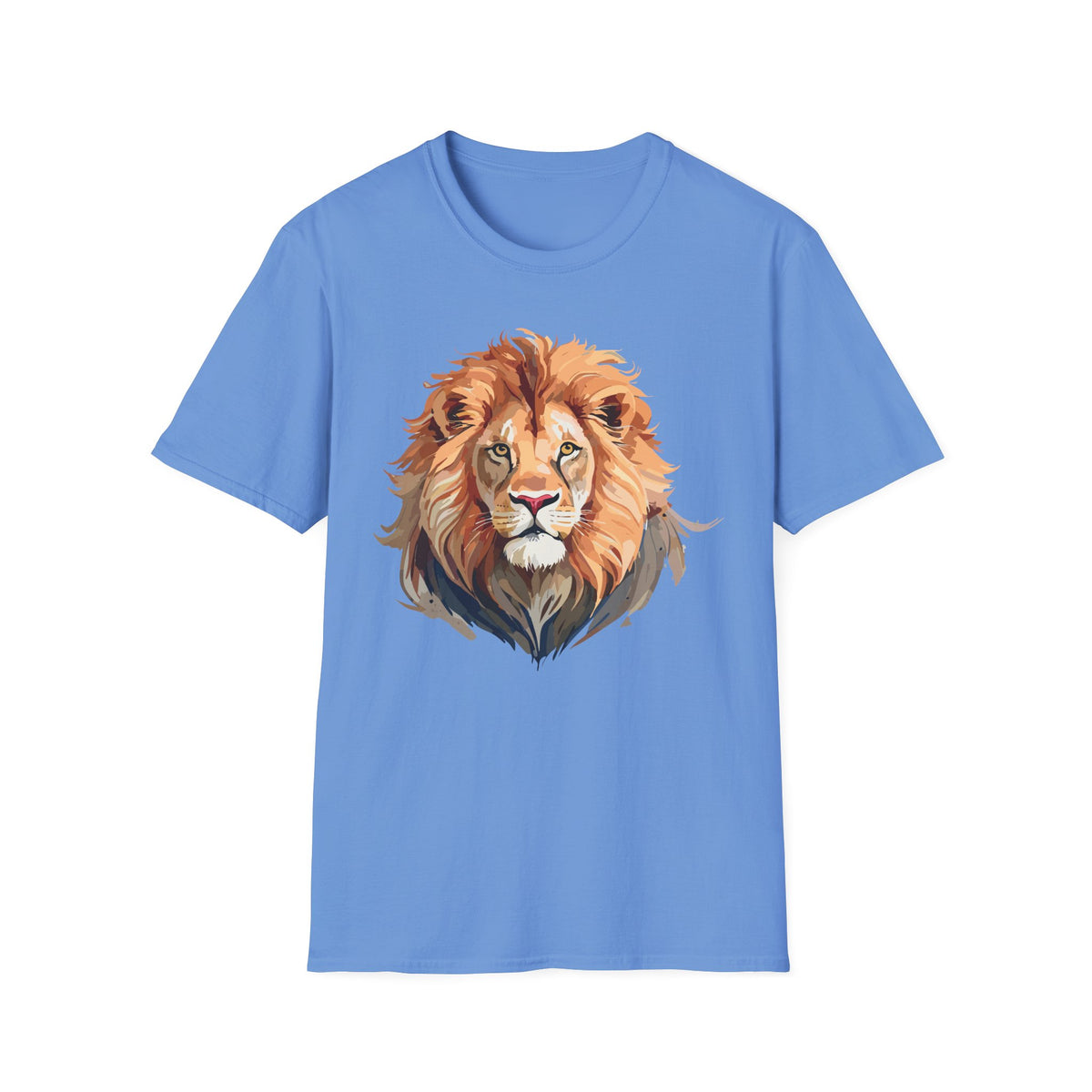 Majestic Lion Portrait T-Shirt | Realistic Watercolor Animal Tee