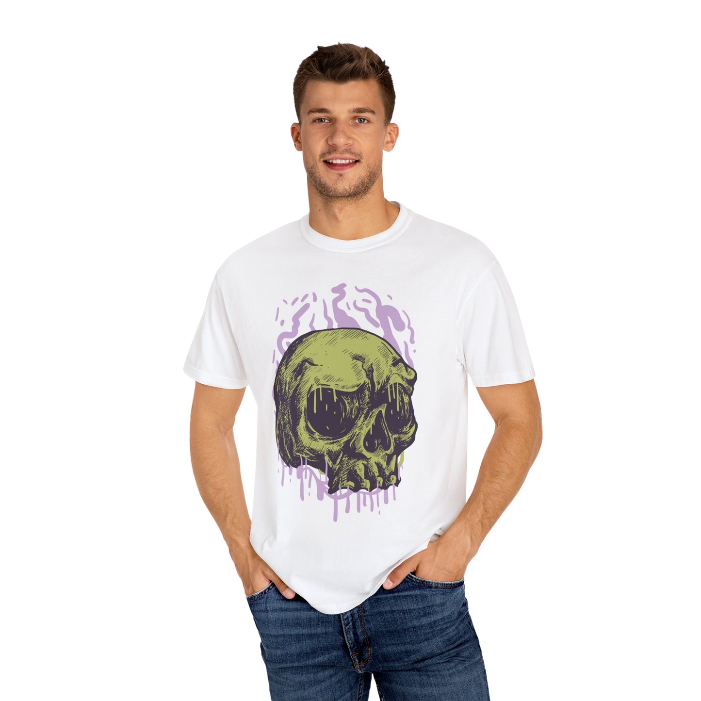 Tee-shirt unisexe en coton avec tête de mort 