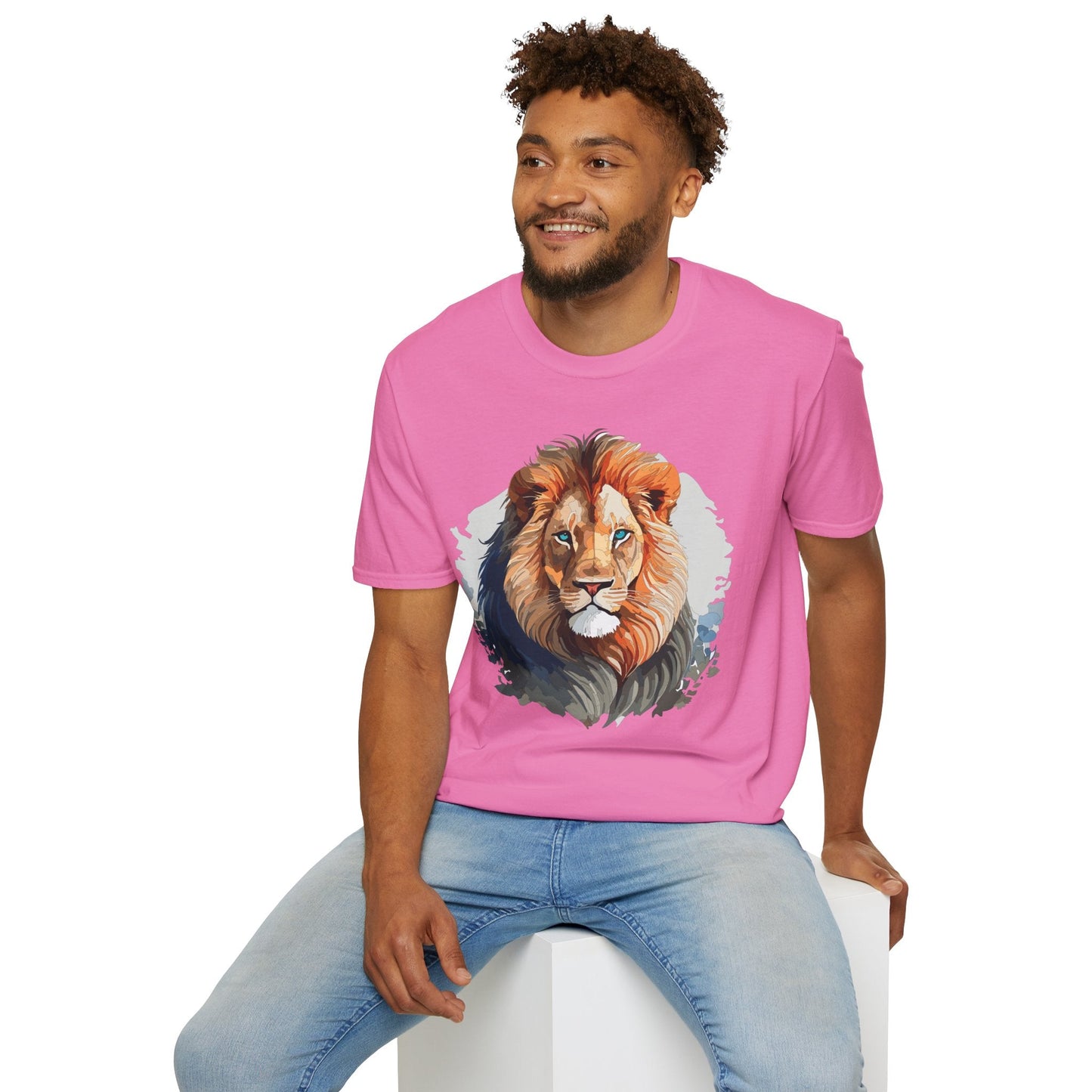 Lion Shirt Unisex Animal Tee Gildan Softstyle 64000 100 Percent Ring Spun Cotton