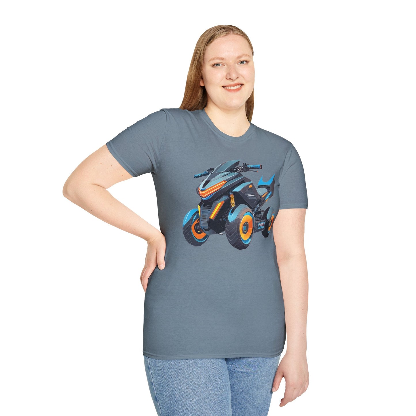 Unisex Motorcycle Art Design T Shirt Softstyle 64000 MTB Graphic Tee For Riders
