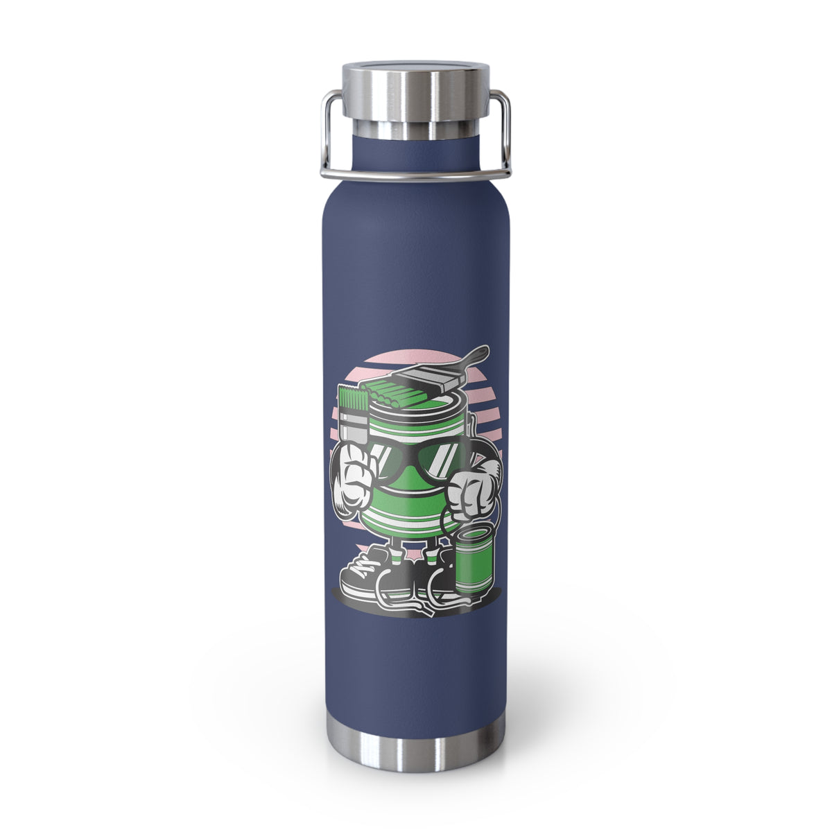 22oz Copper Insulated Water Bottle with Cartoon Design - CV96