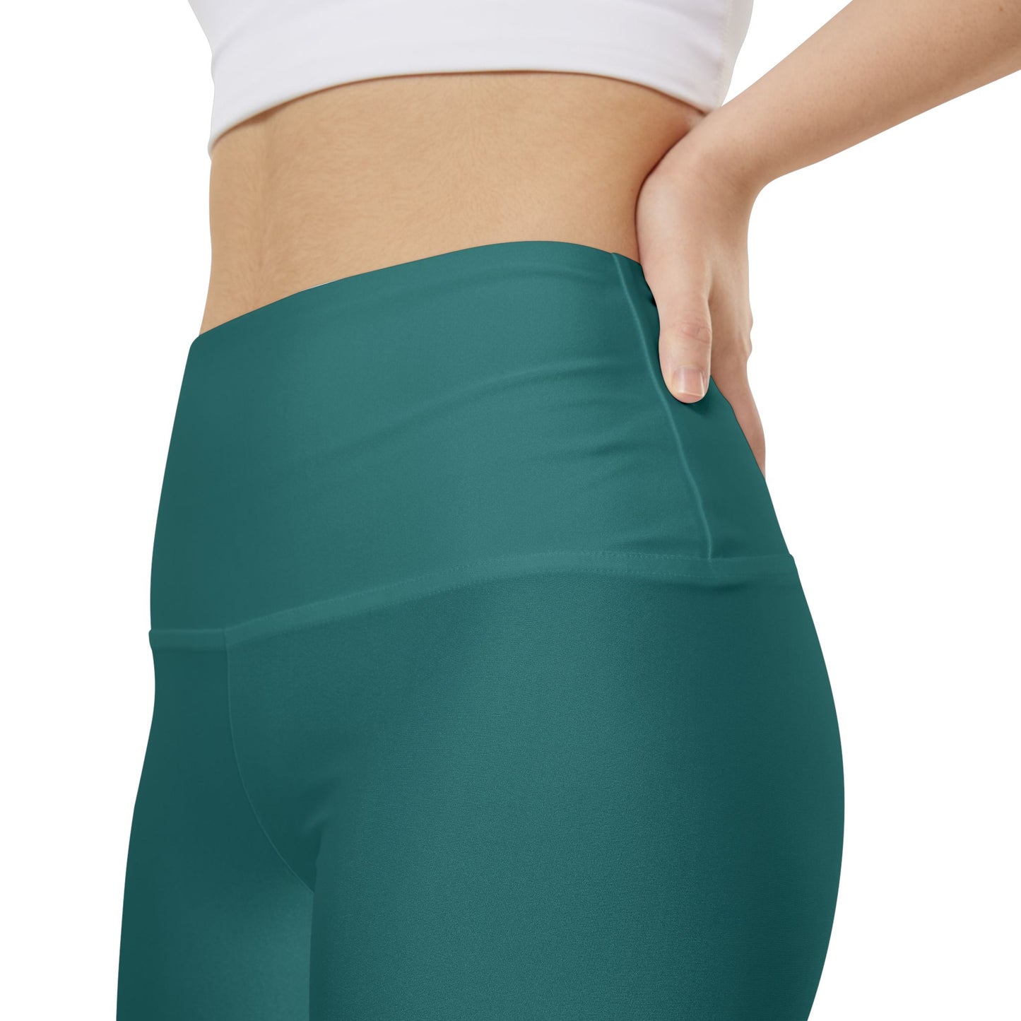 Pine Teal Women’s Workout Shorts — High-Waist Active Bike Shorts (Solid Teal)