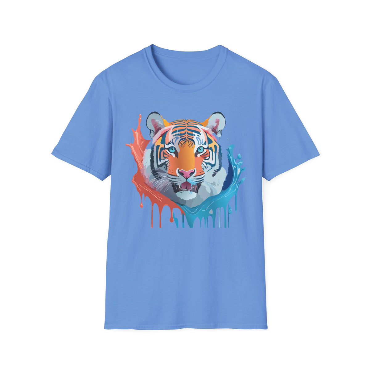 Color Splash Tiger T-Shirt | Watercolor Tiger Face Tee