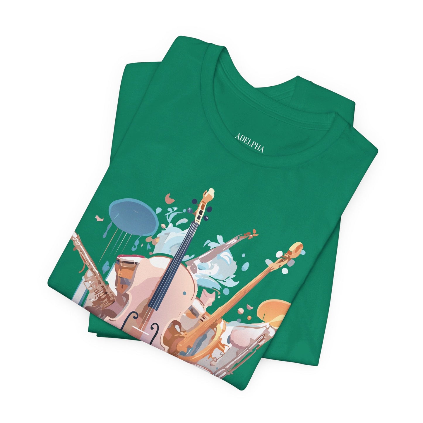 Music Graphic Unisex 100 Cotton Vintage Art with Musical Elements Tee 81