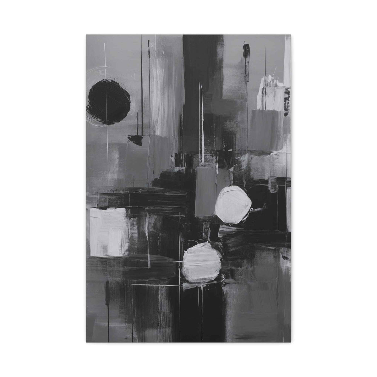 Black Abstract Painting Print Canvas 20x24,20x30,24x30, 24x32,24x36,30x40, 32x48,36x48,40x60 Pine-Wood Inner Frame ABS-16