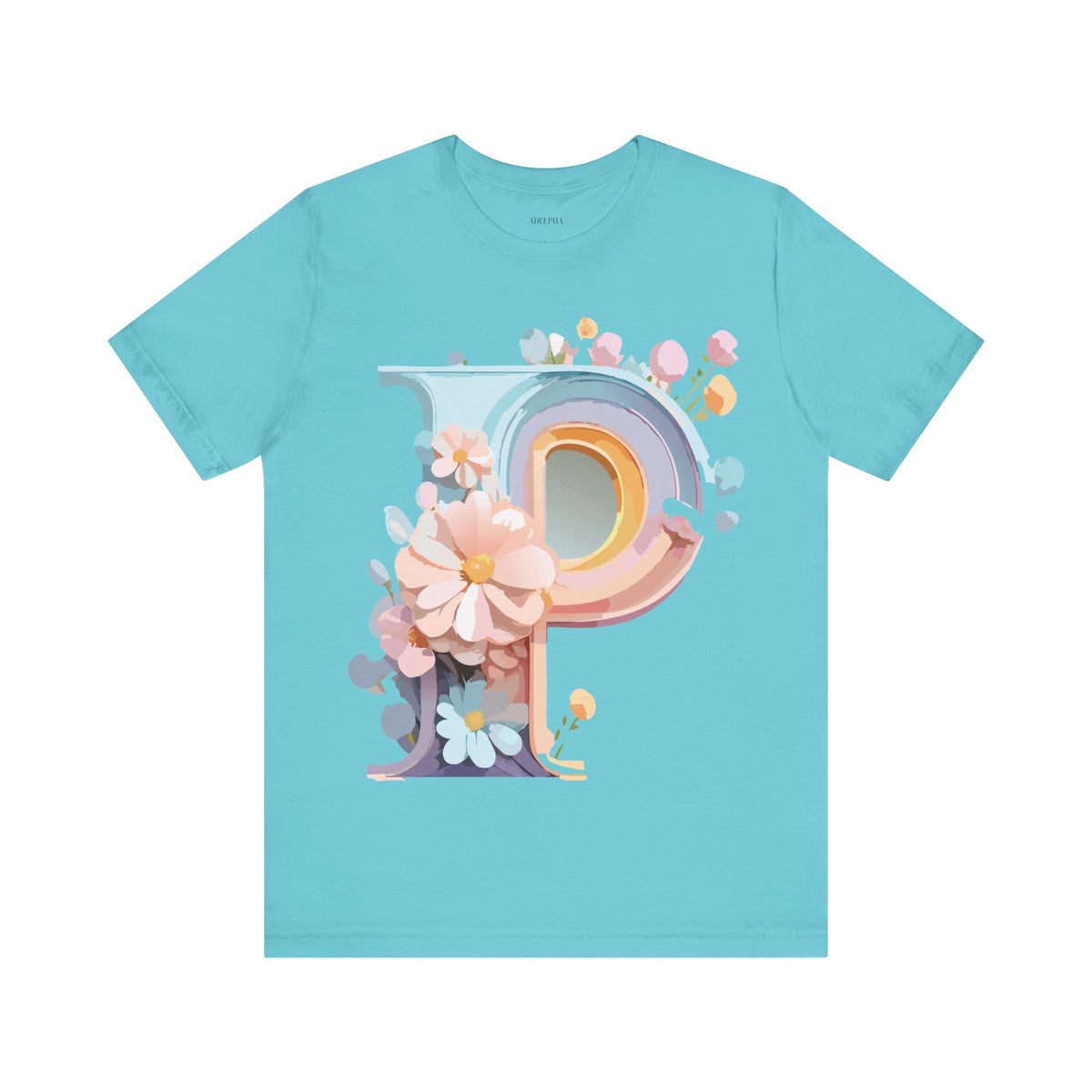 Letter P Graphic Unisex Cotton Bella+Canvas Tee with Art Letter Design
