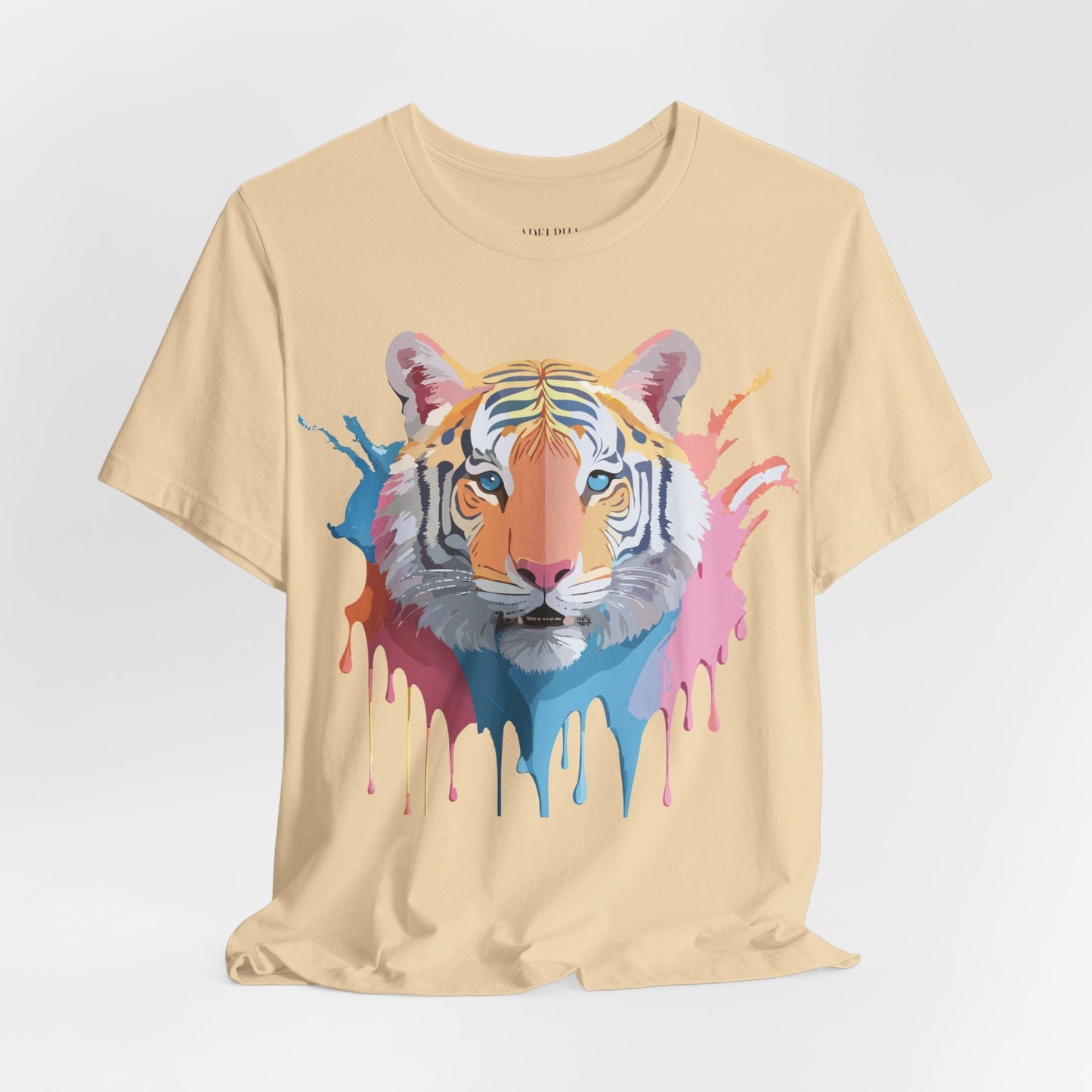 Tiger Graphic Tee Unisex Short Sleeve Shirt With Vintage Inspired Adelpha Artwork
