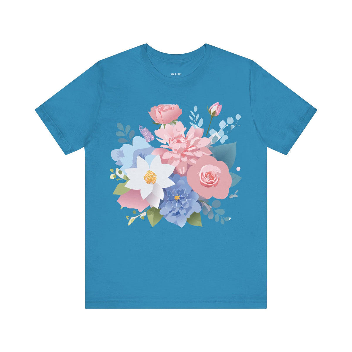 Floral Graphic Tee Shirt - Bella+Canvas Unisex 100 Cotton 25
