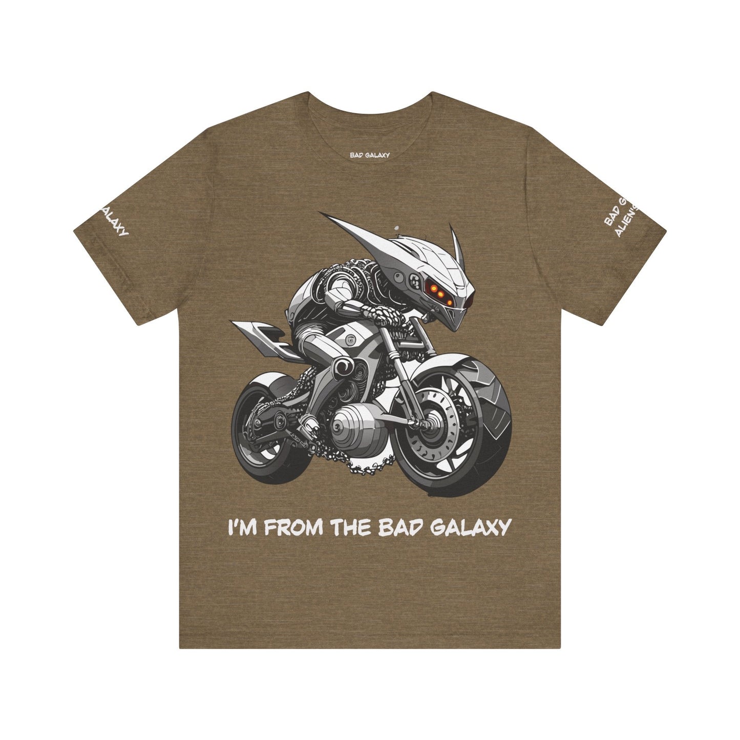 Tee Shirt With Alien From Bad Galaxy Made To Order 100 Percent Cotton Eco Friendly Print