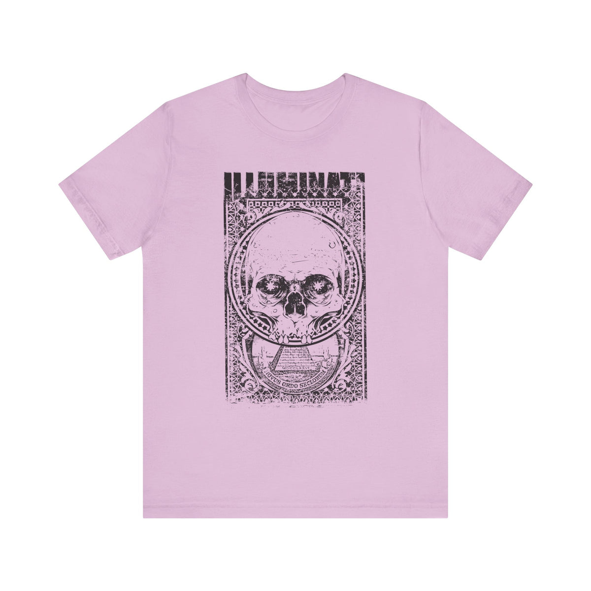 Skull Circle Graphic T-Shirt Vintage Etching Illustration Art Design Unisex Cotton Tee A-9