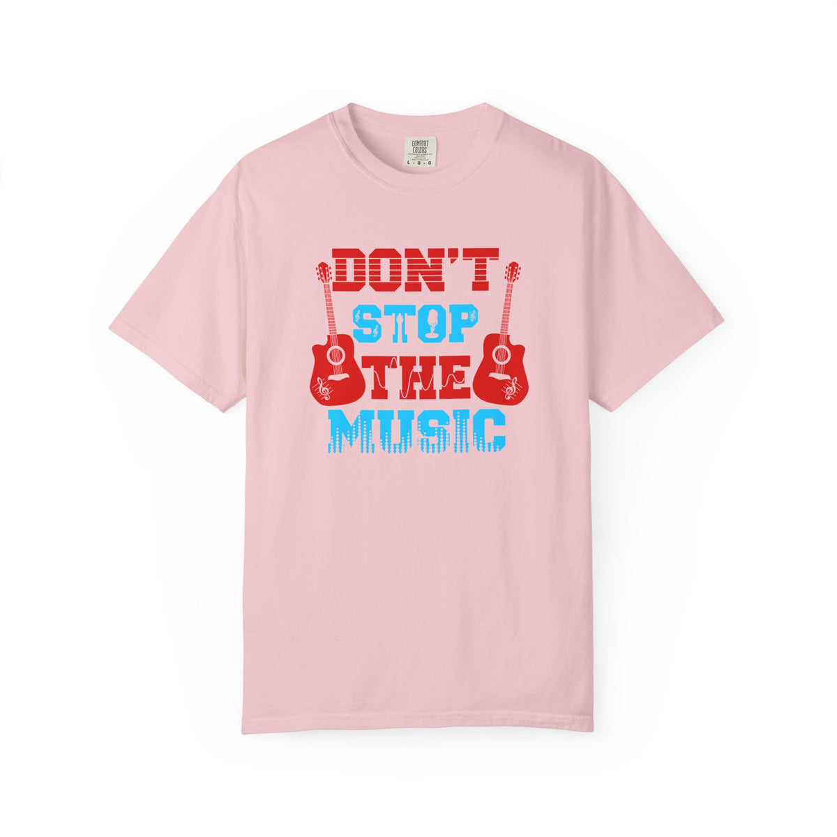 Don t Stop the Music T-Shirt Acoustic Guitar Typography Graphic Unisex Cotton Tee 042