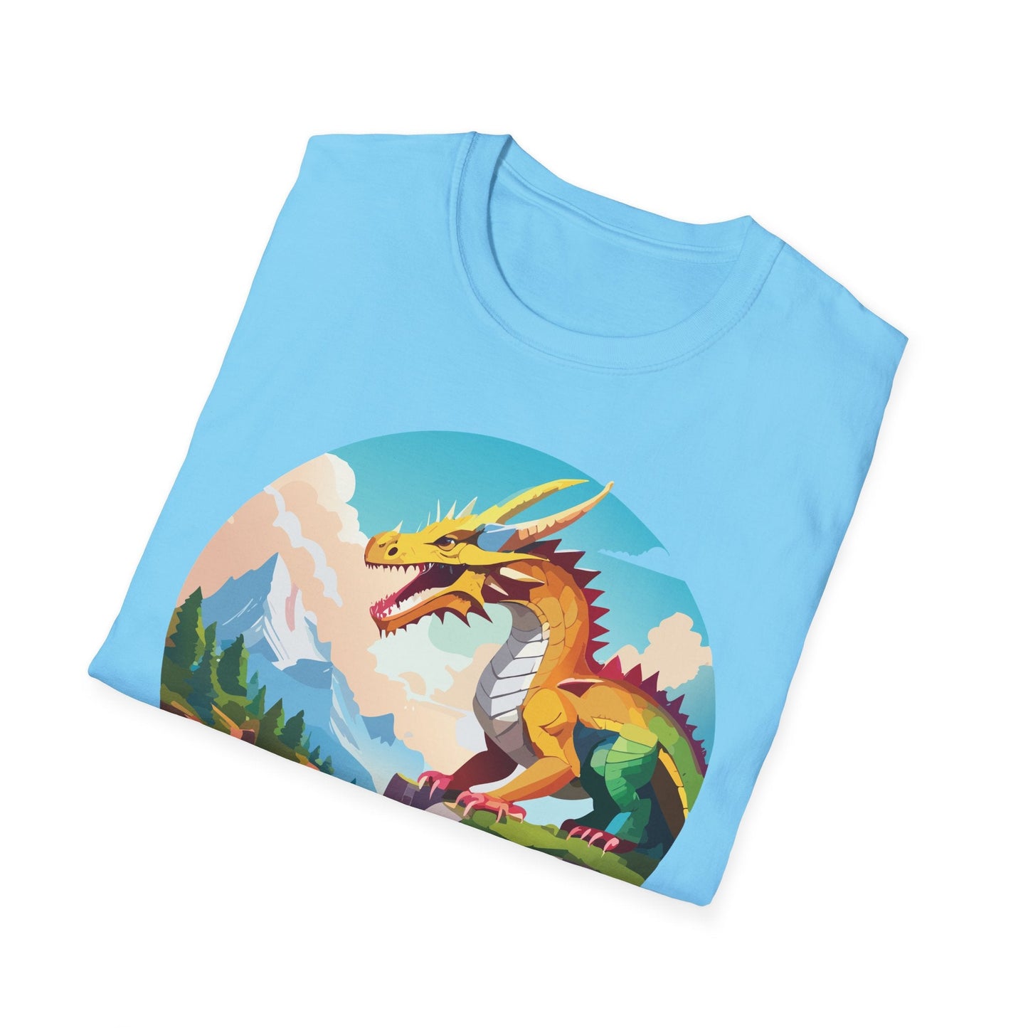 Dragon T Shirt Unisex Softstyle Cotton Tee With Colorful Animal Art Design For Everyday Wear