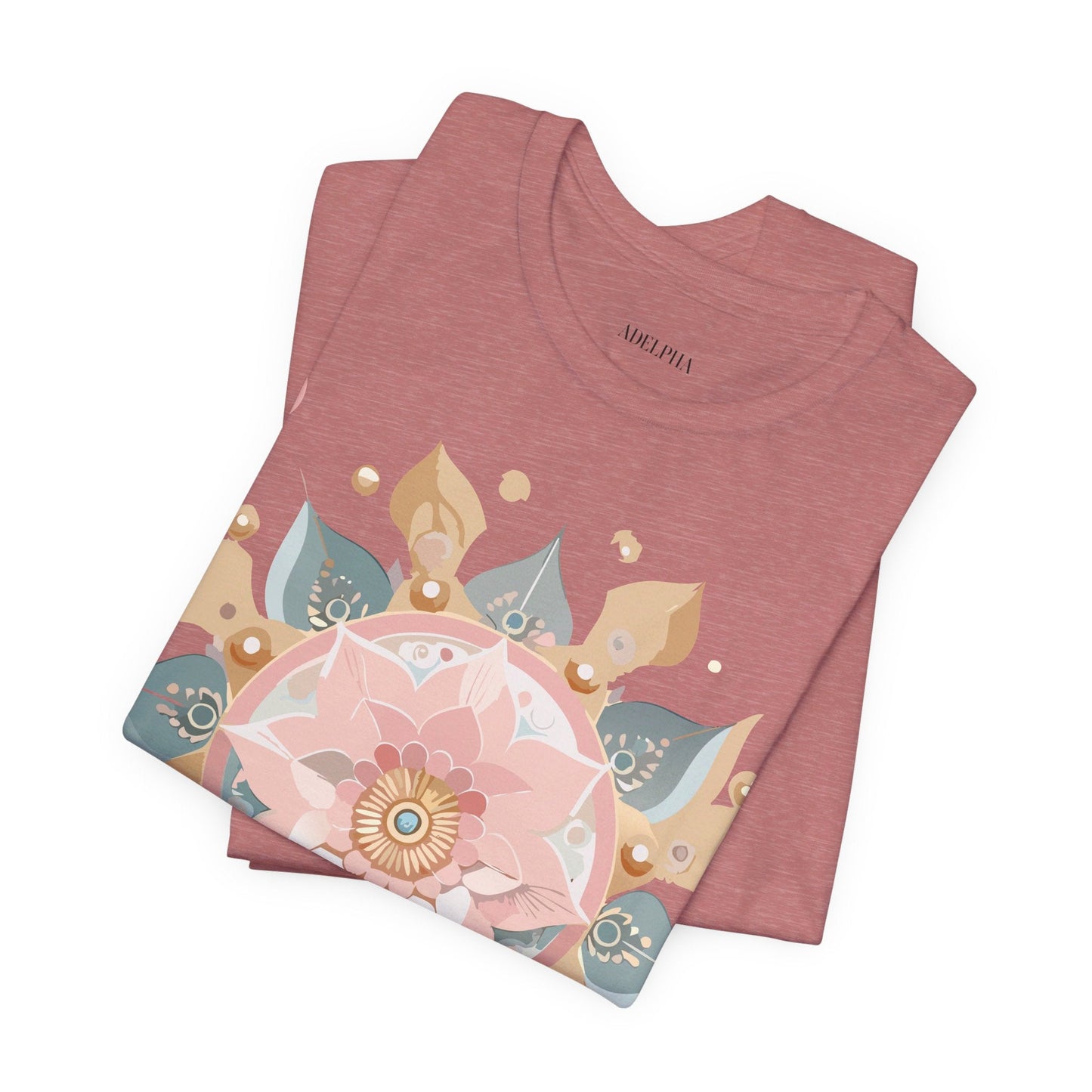 Mandala Shirt Unisex Graphic Tee By Adelpha With Vintage Inspired Artwork Short Sleeve Jersey