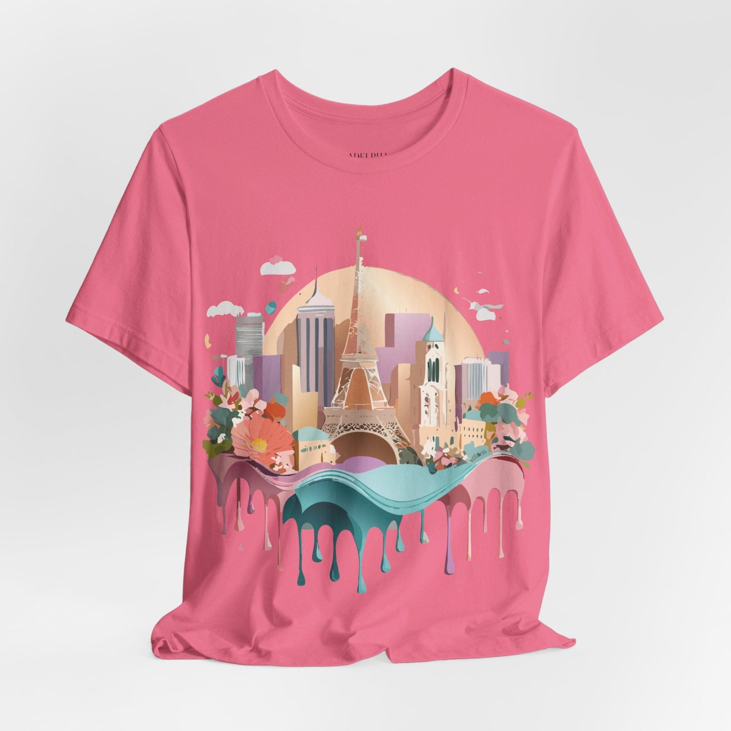 Tourist Shirt With Paris Graphic Tee Unisex Jersey Short Sleeve Art Design Adelpha Vintage Inspired