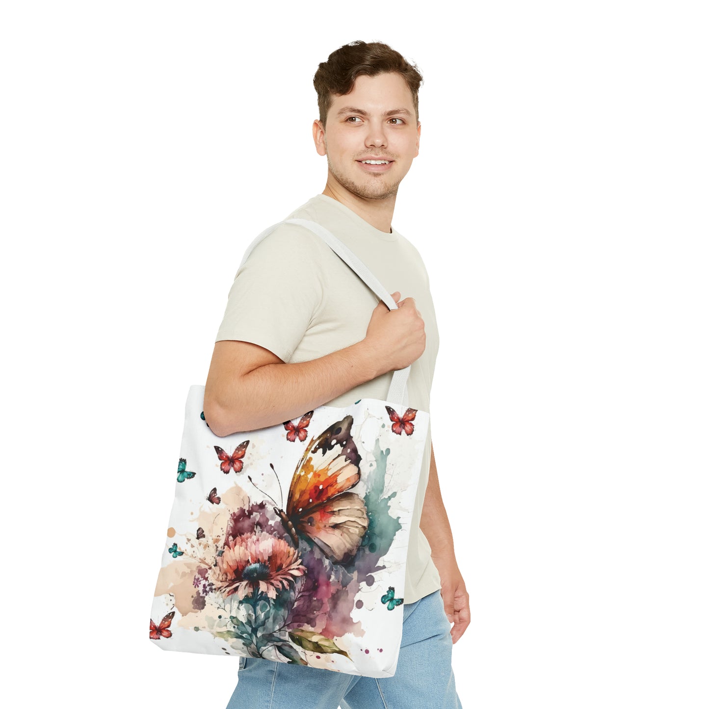 Canvas Bag with Butterfly Prints