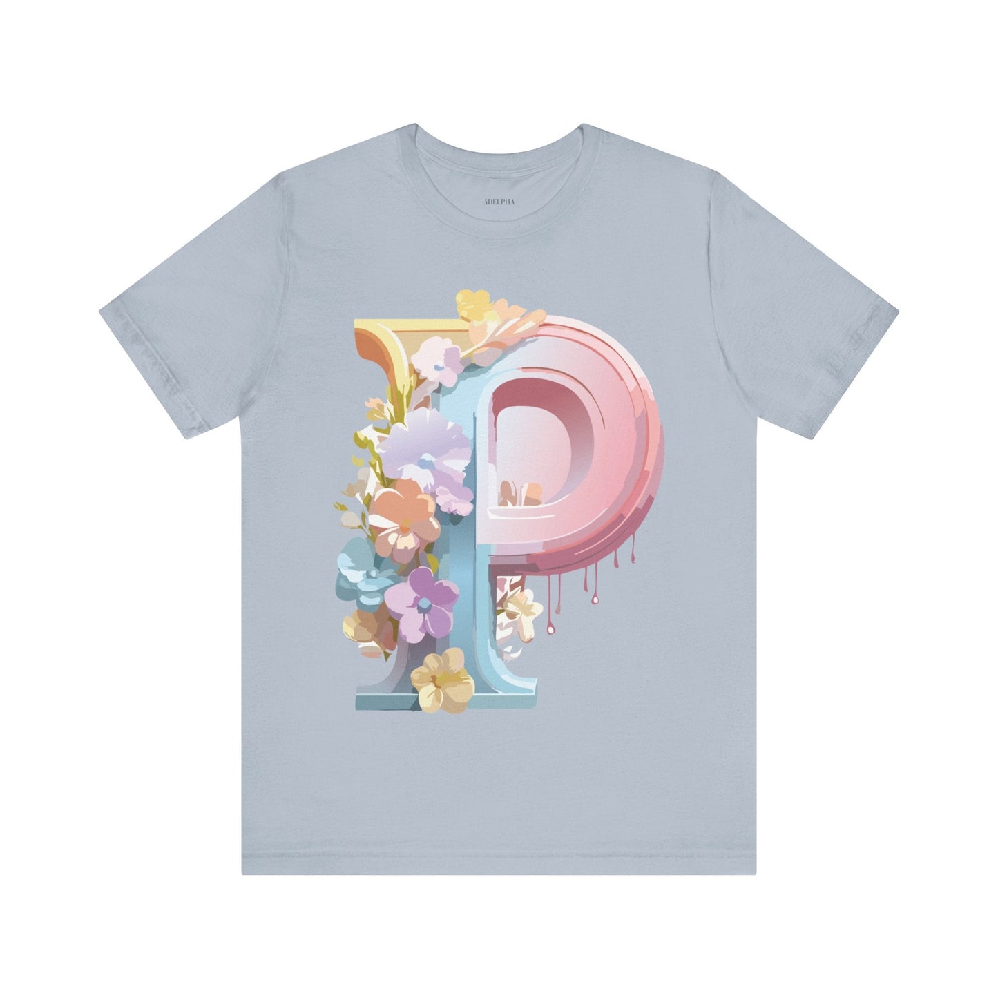 Adelpha Letter P Graphic Tee Unisex Vintage Inspired Art Design Jersey Short Sleeve Shirt