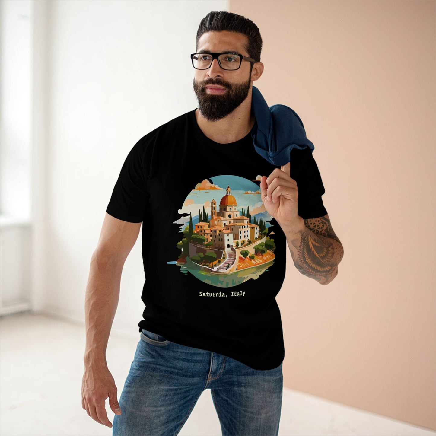 Italy Travel Shirt Unisex Tourist Tee With Original Art Design Retro2Nova Premium Cotton