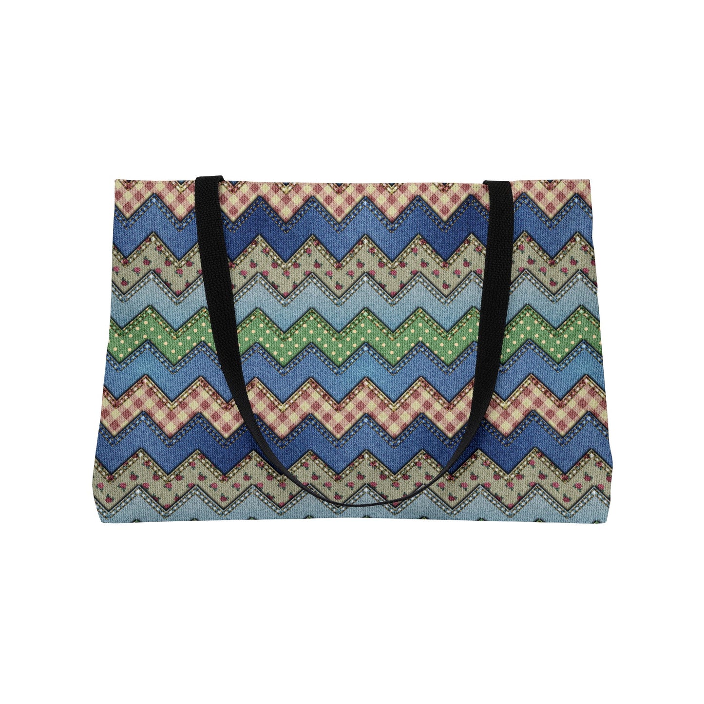 Denim Print Yoga Bag High-Quality 100% Spun Polyester 24x13 Canvas Gym Bag 19