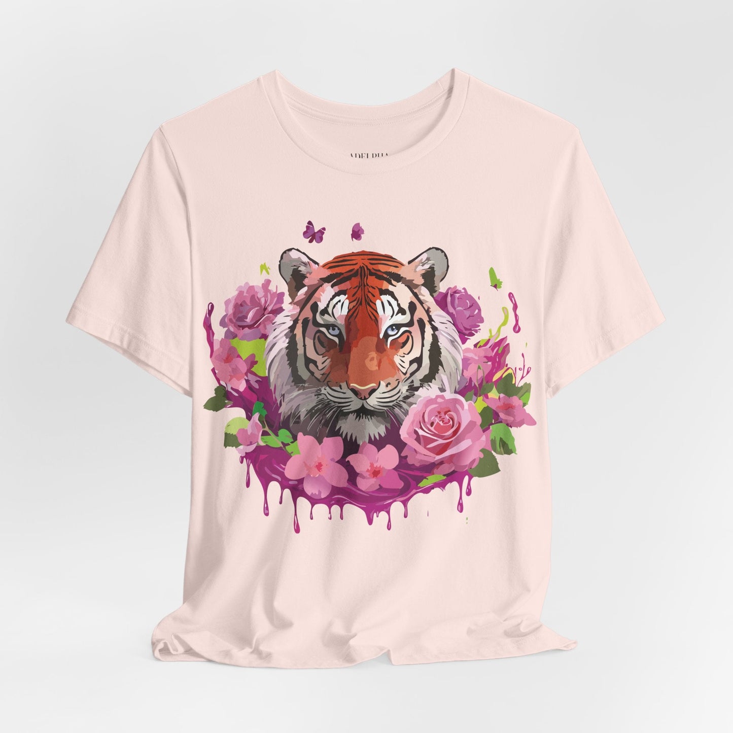 Tiger Graphic Tee Unisex Jersey Short Sleeve Art Design By Adelpha Vintage Inspired Premium
