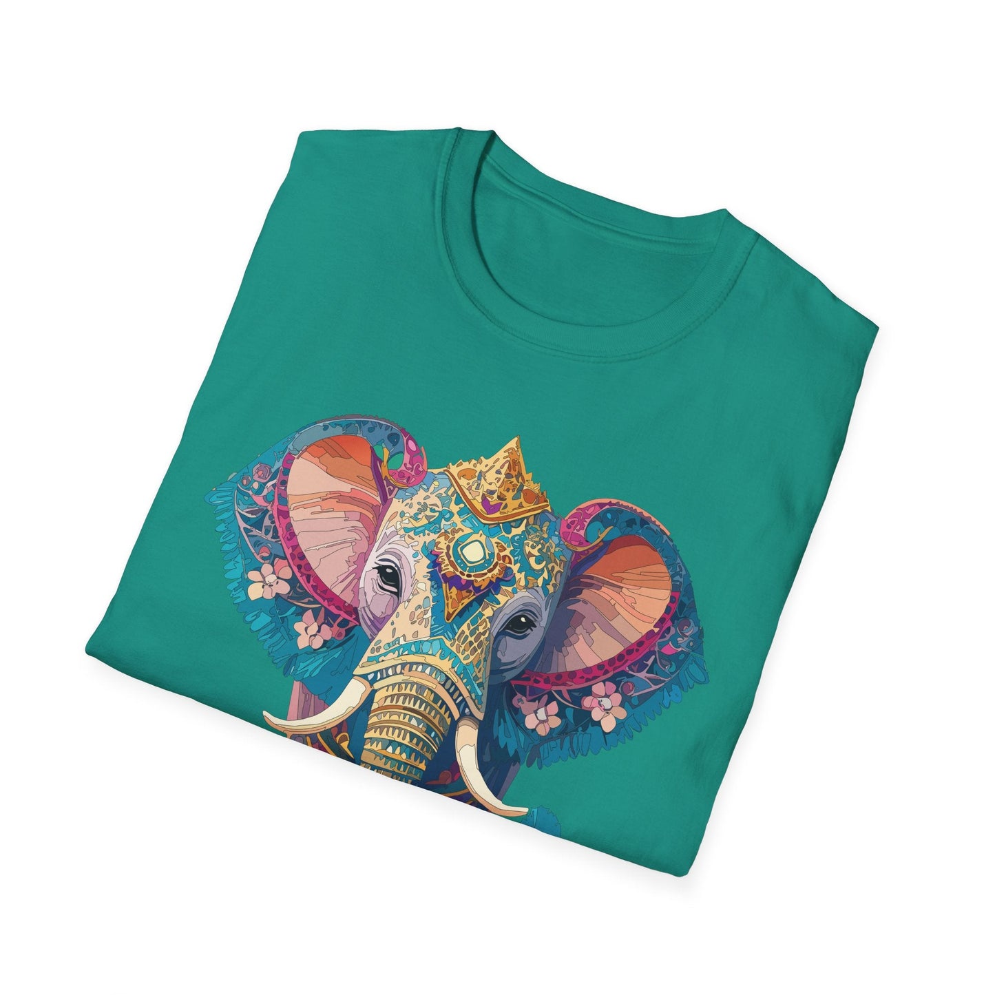 Elephant Shirt Unisex Animal Tee Softstyle 100 Percent Ring Spun Cotton Gildan 64000